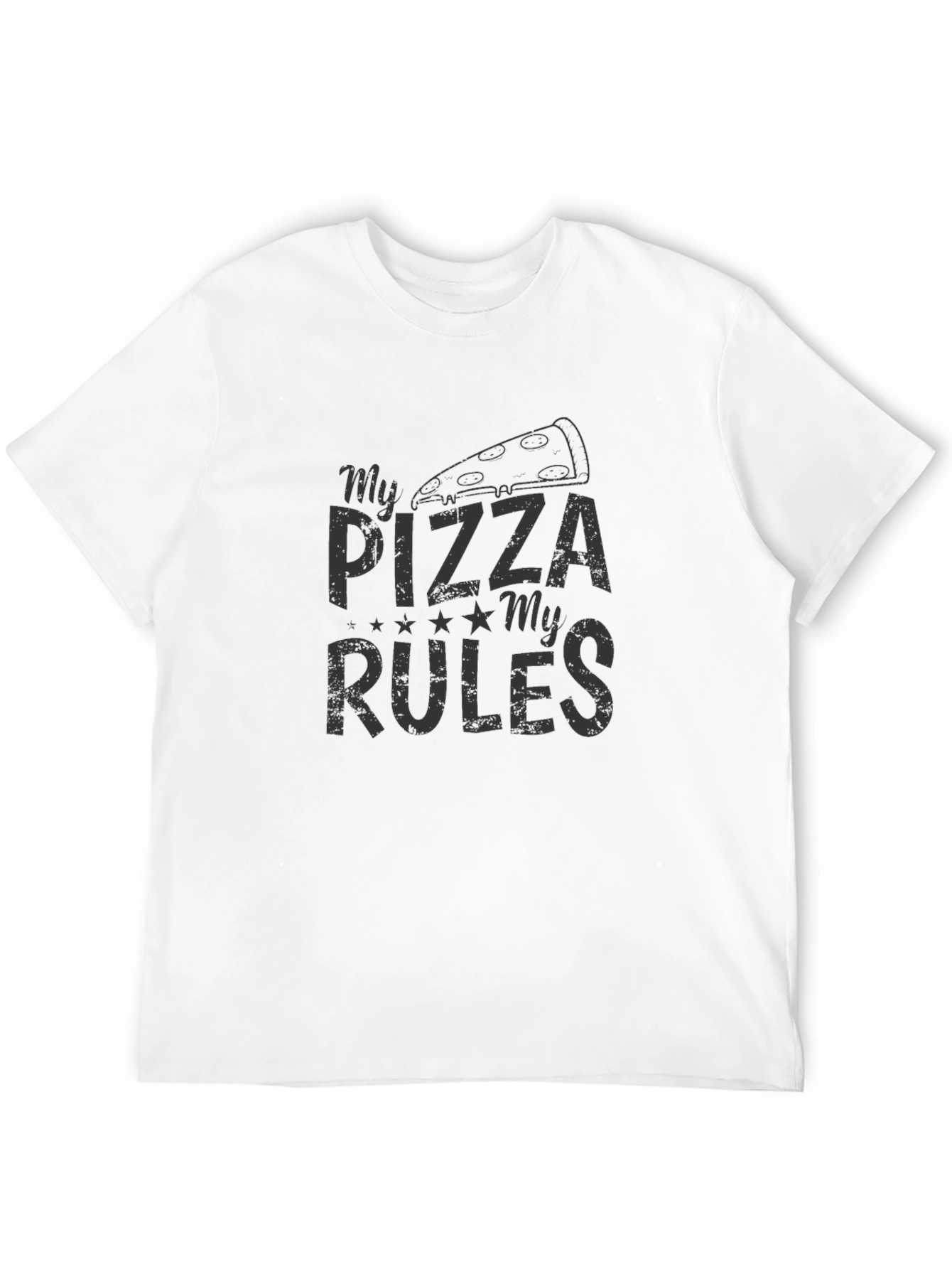 Black My Pizza My Rules Black T-Shirt view 12
