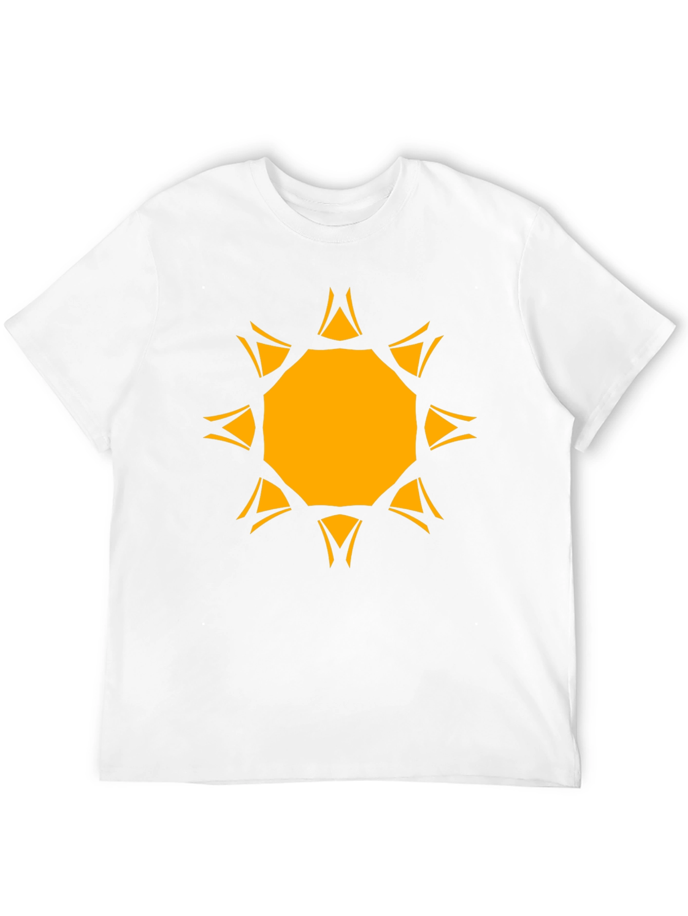 Black Geometric Sunburst Graphic Tee - Black Cotton Blend view 12