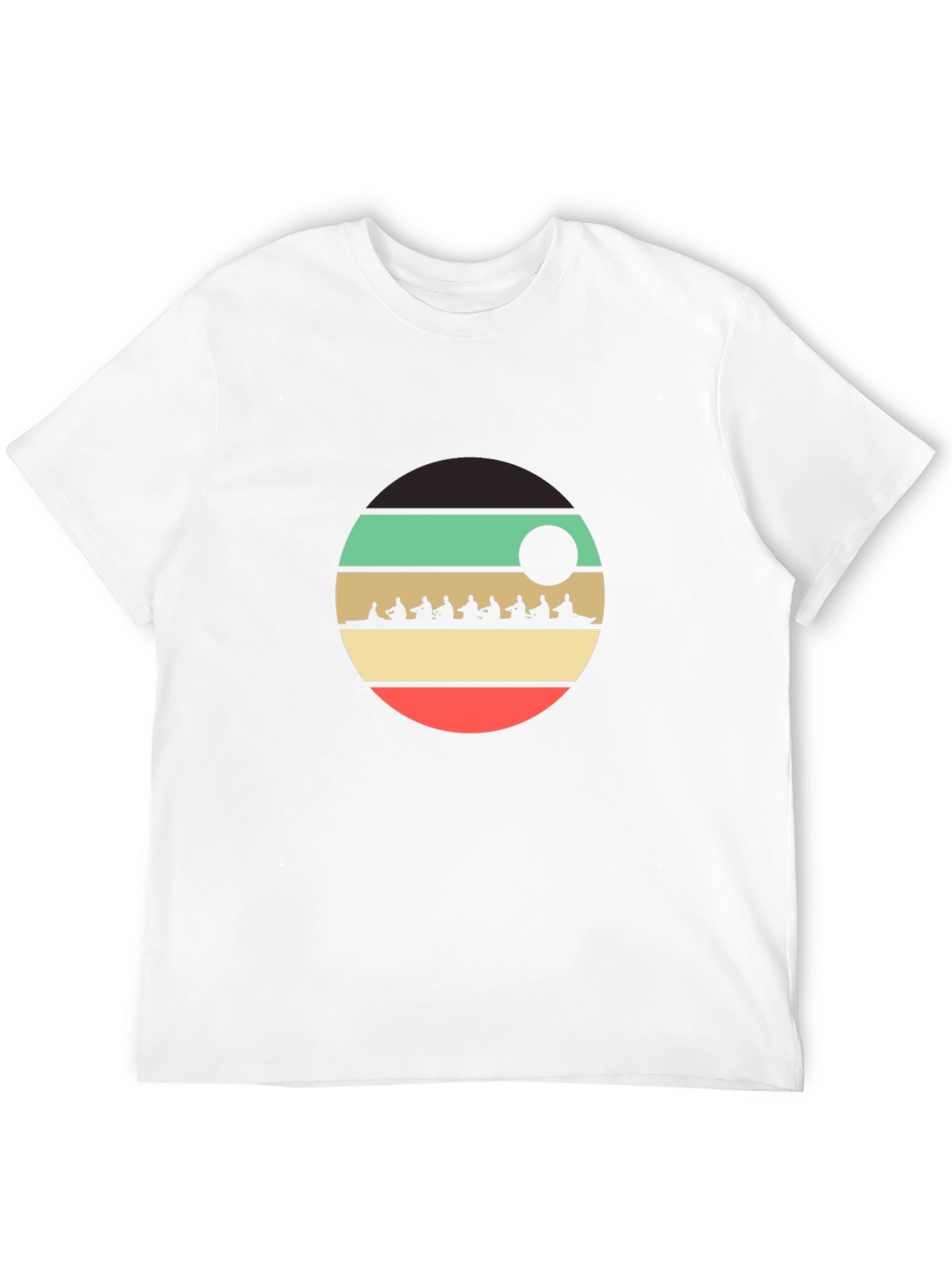 Black Rowing Team Retro Style T-Shirt view 12
