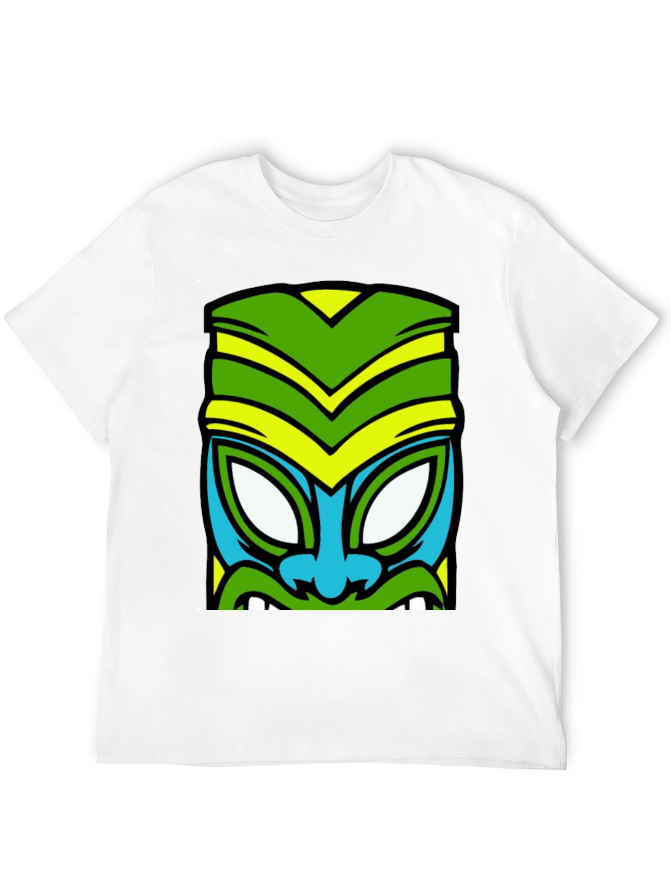 Black Funky Tiki Mask Graphic Tee view 12