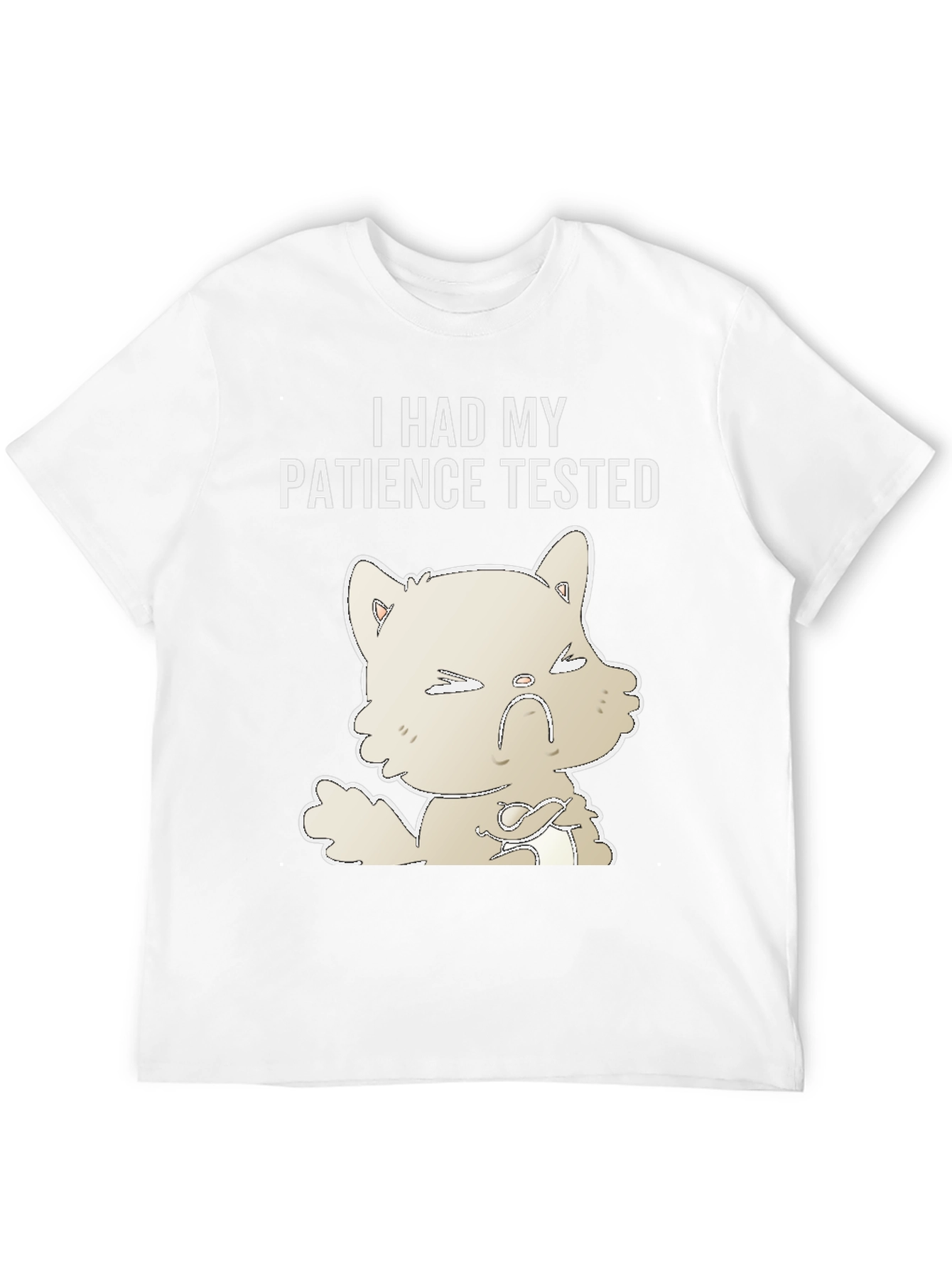 Black Patience Tested Graphic Tee - Angry Cat Humor T-Shirt view 12