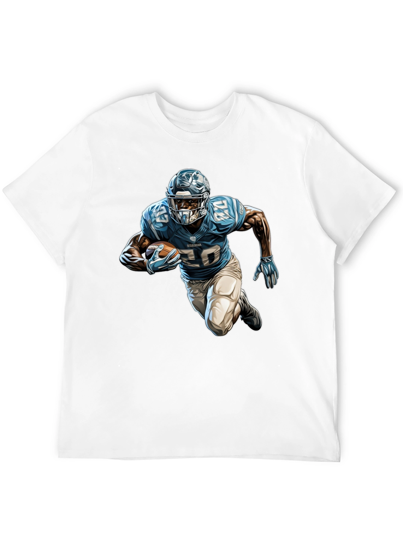 Black Football Player Graphic Tee - Black Cotton Blend view 12
