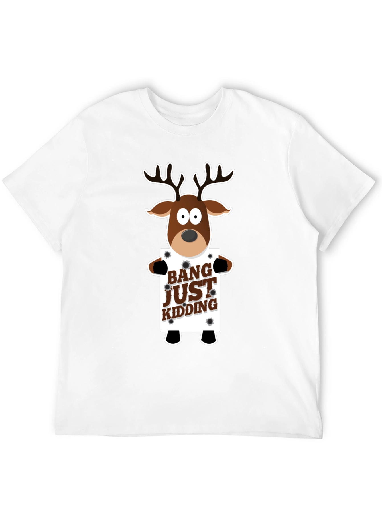 Black Bang Just Kidding Reindeer Graphic Tee view 12