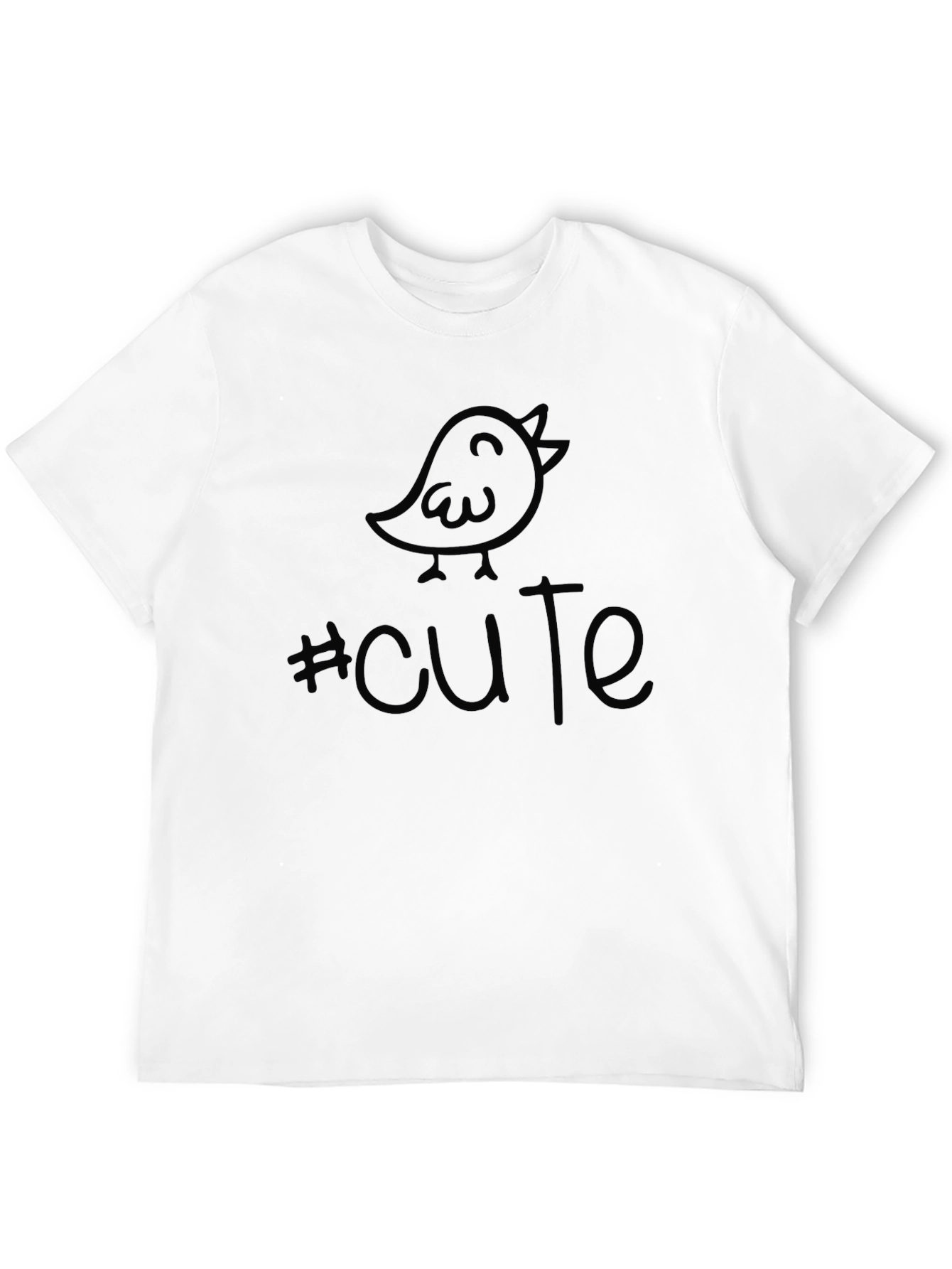 Black Cute Bird Hashtag Graphic Black T-Shirt view 12