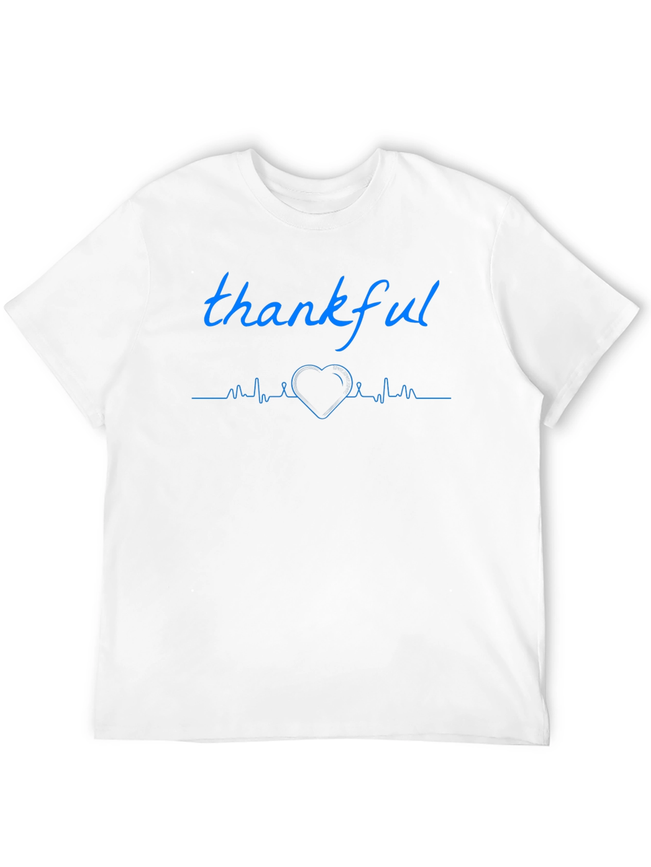 Black Thankful Heartbeat Graphic Tee - Soft Cotton Blend view 12