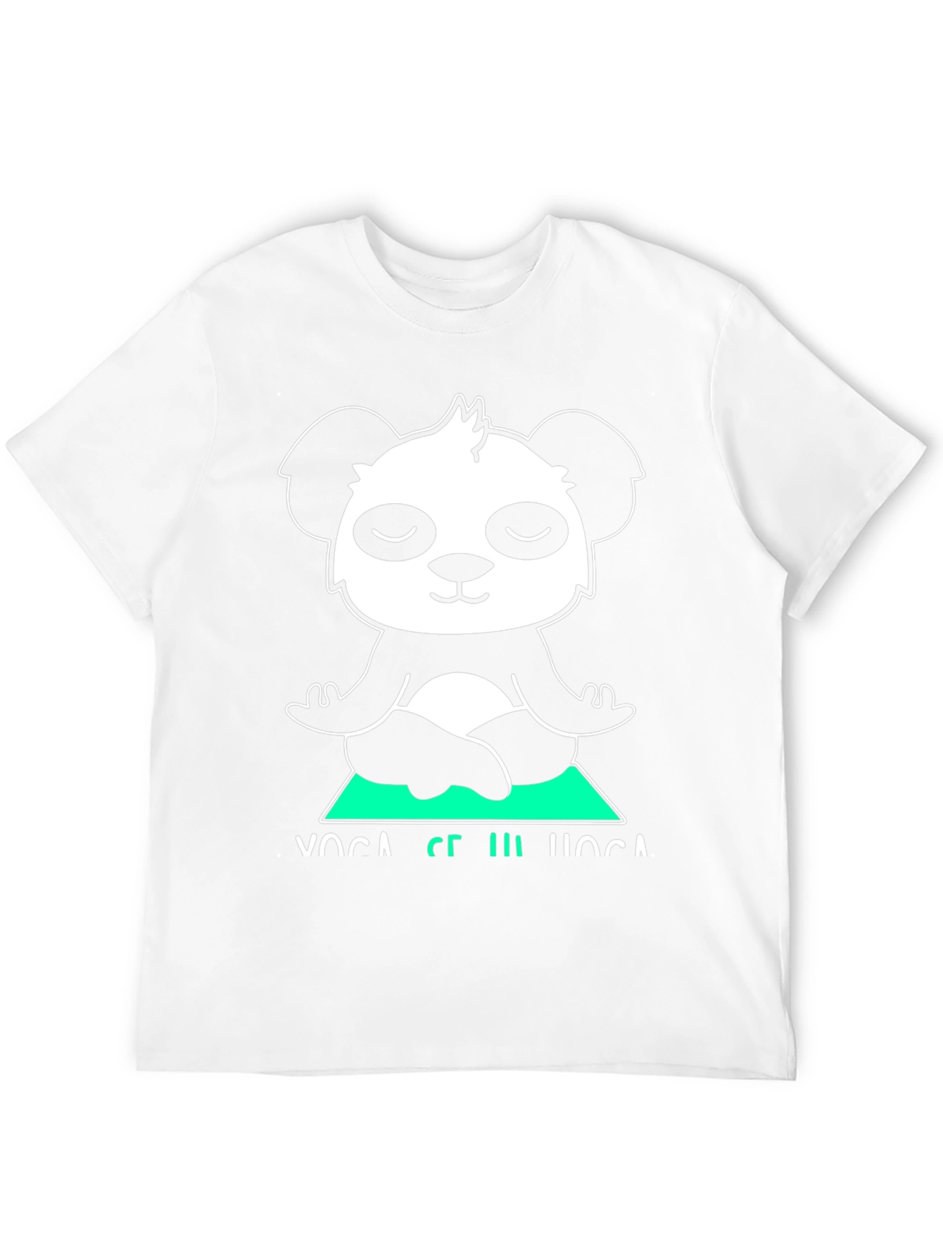 Black Yoga Panda Graphic Tee - Meditating Bear Shirt view 12