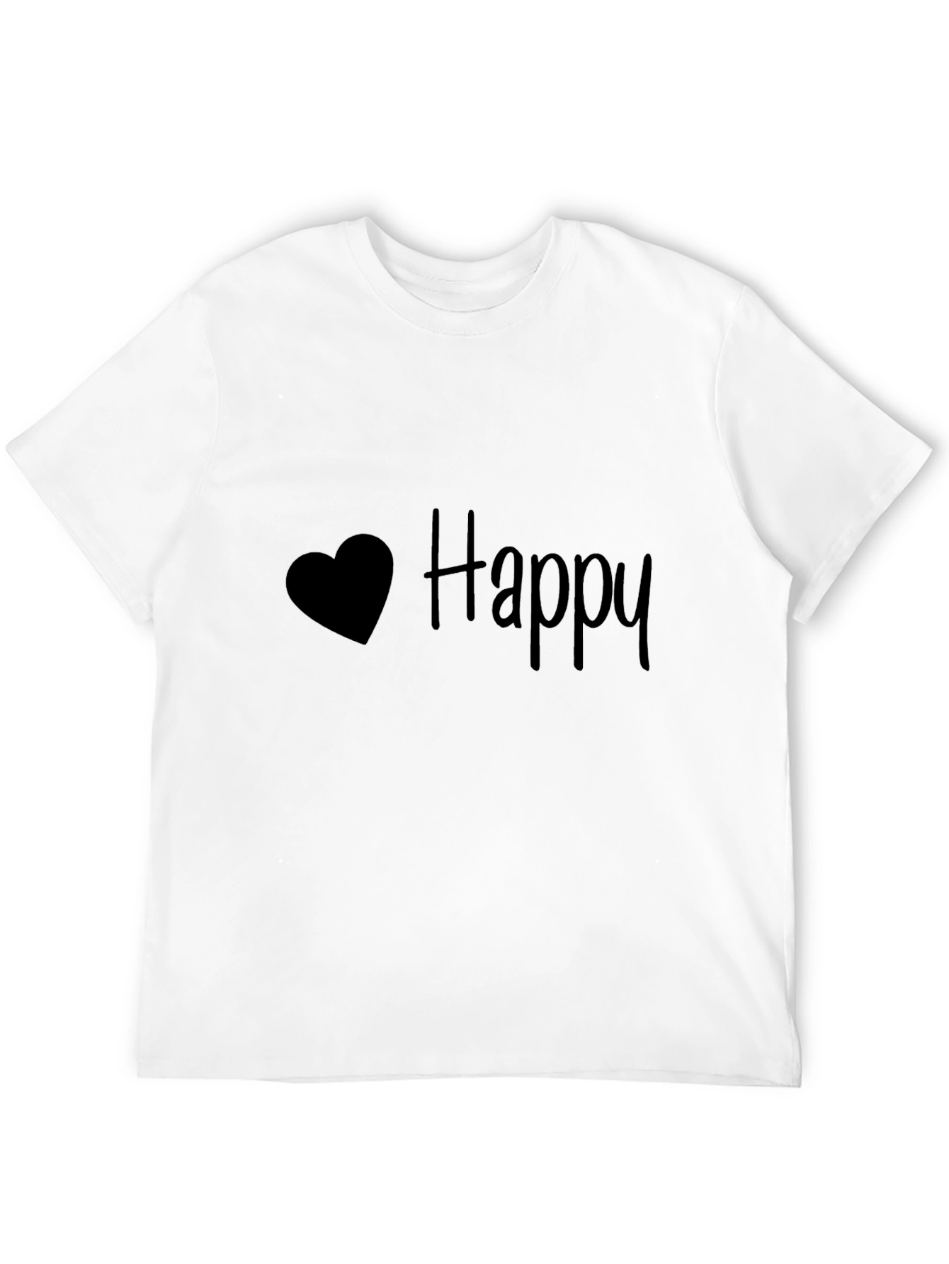 Black Happy Heart Black Graphic T-Shirt view 12