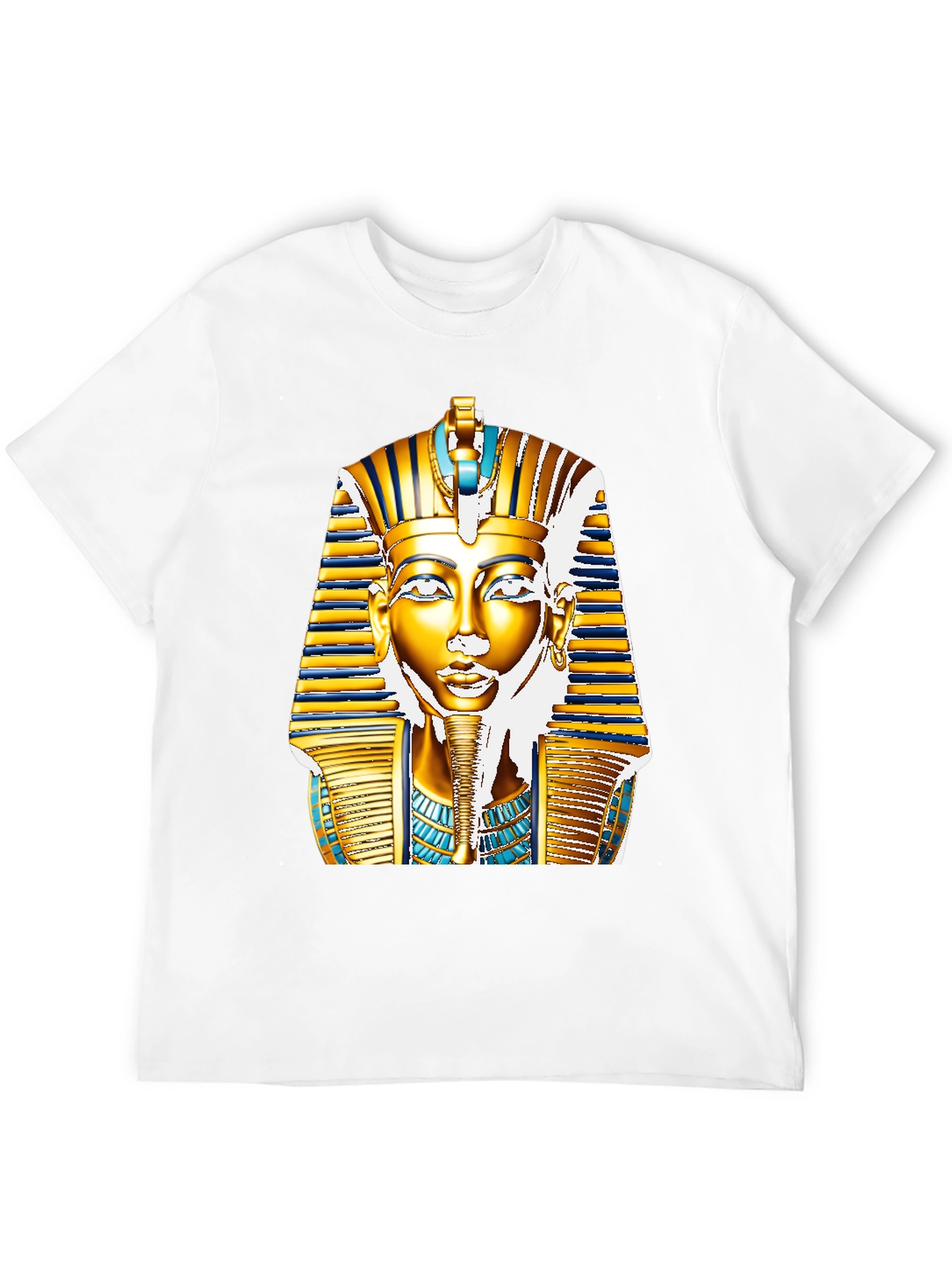 Black Egyptian Pharaoh T-Shirt - Gold King Tut Design view 12
