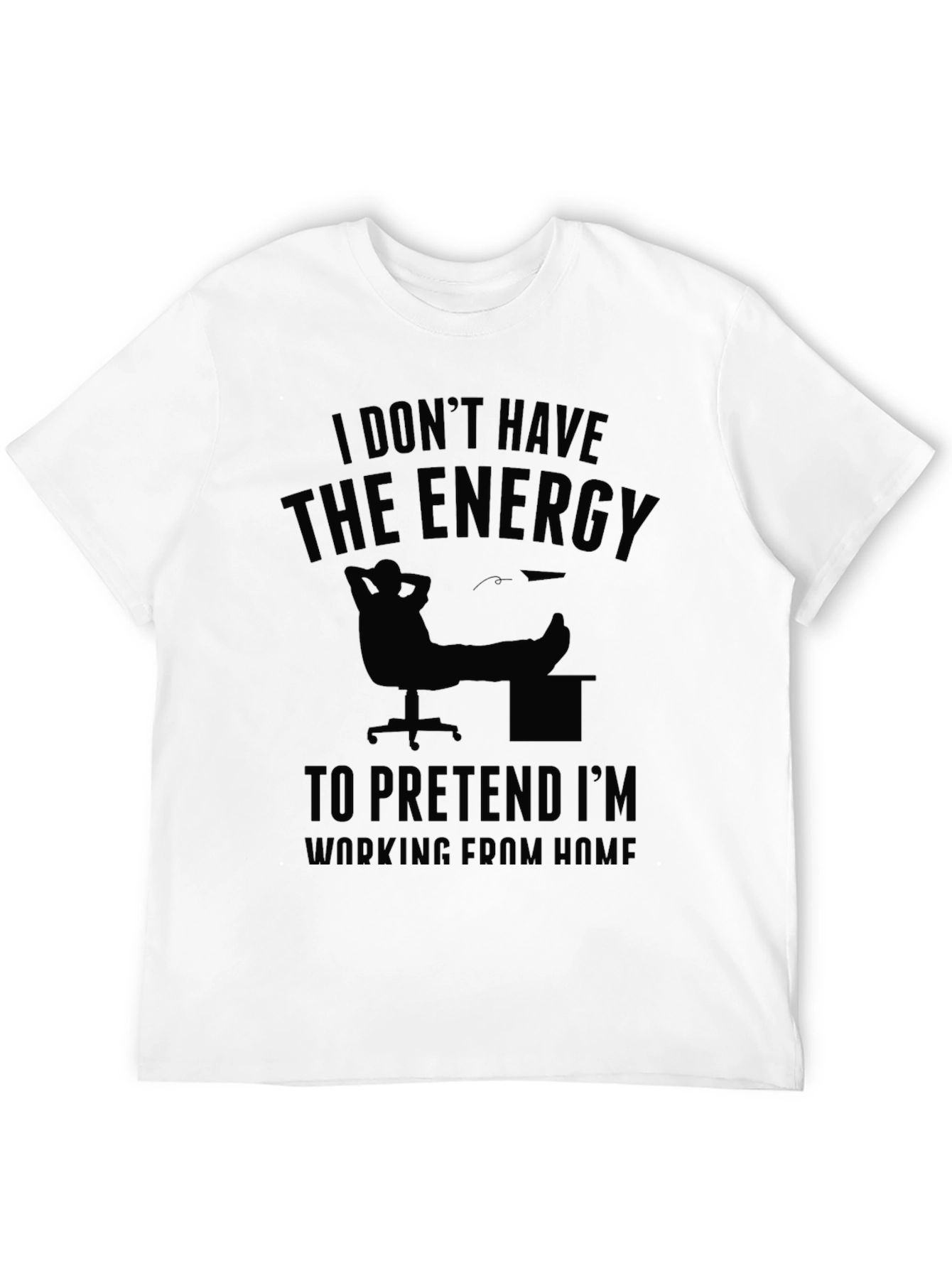 Black Funny Working From Home Graphic Tee - Black view 12