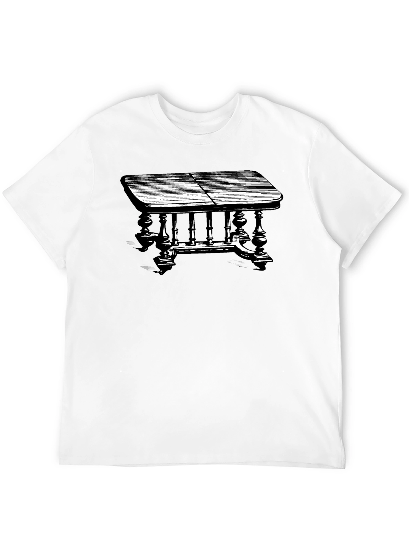 Black Vintage Table Graphic Tee - Black Cotton T-Shirt view 12