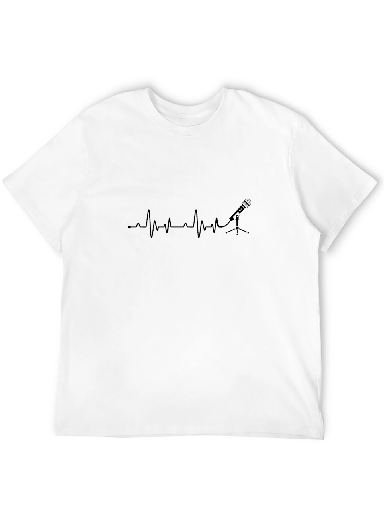 Black Podcast Heartbeat T-Shirt - Black Graphic Tee view 12