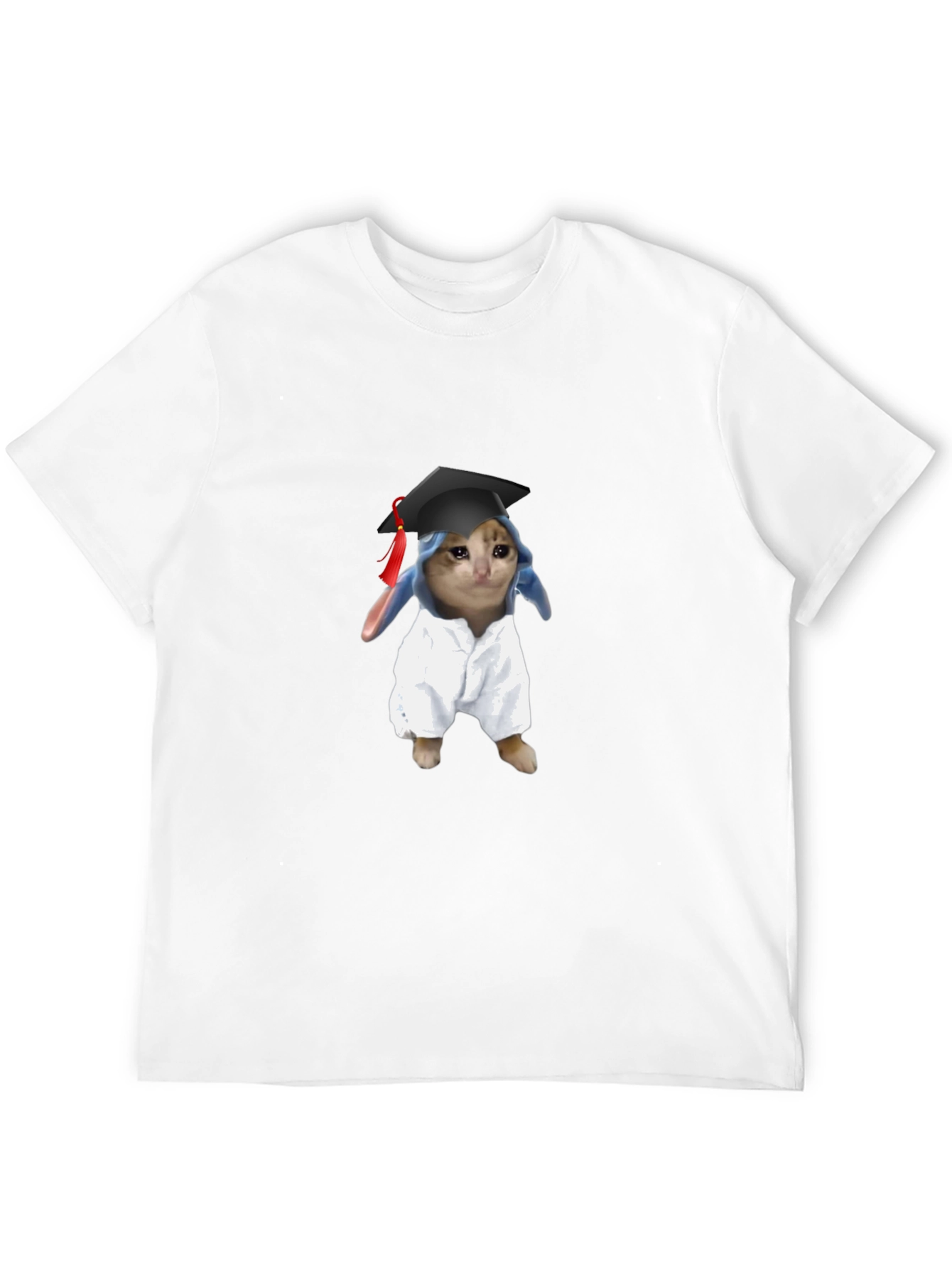 Black Funny Graduate Cat Graphic T-Shirt view 12