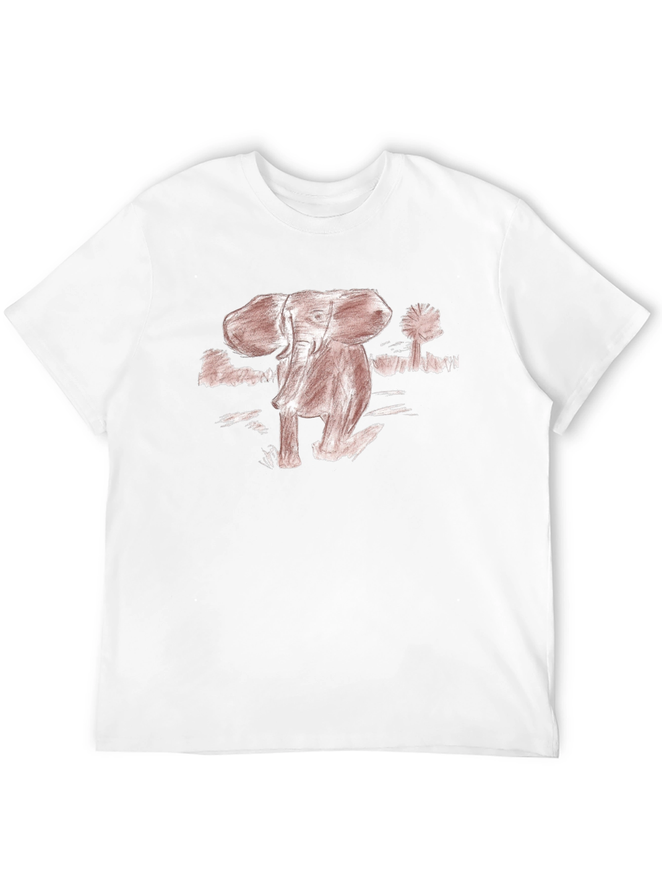 Black Elephant Sketch Graphic T-Shirt view 12