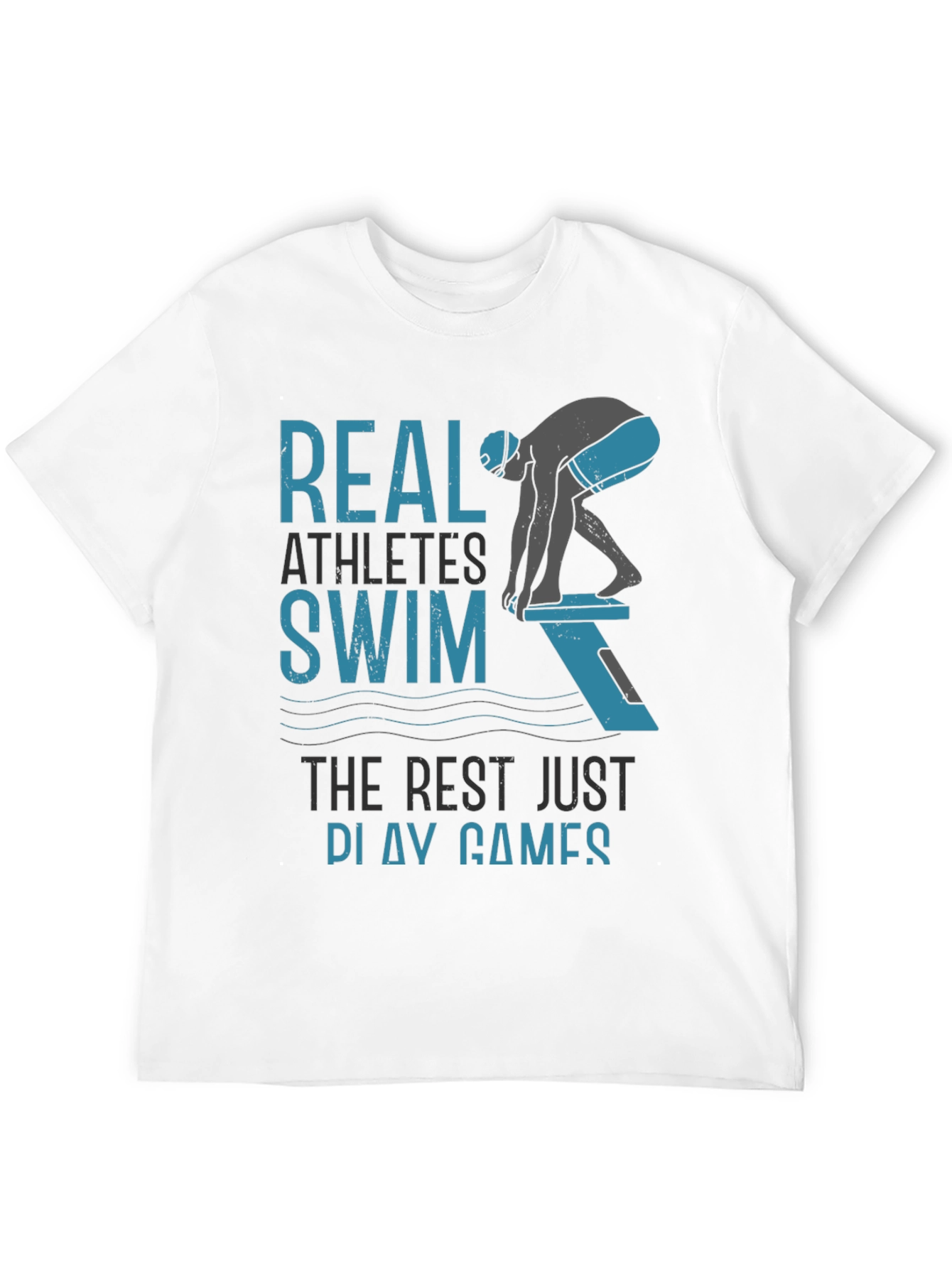 Black Real Athletes Swim T-Shirt - Black Cotton Tee view 12