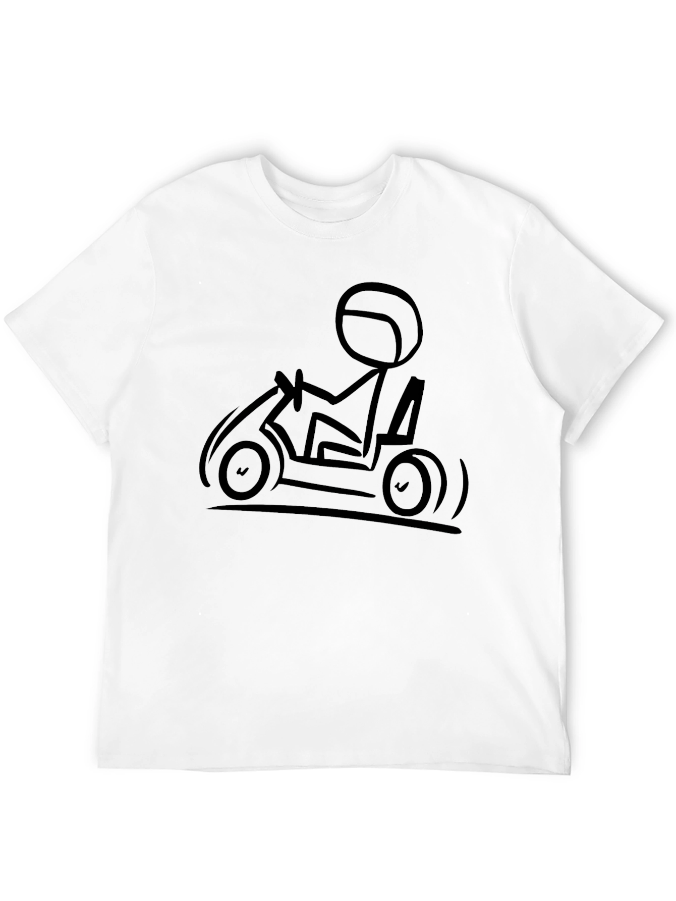Black Stick Figure Go-Kart Black T-Shirt view 12