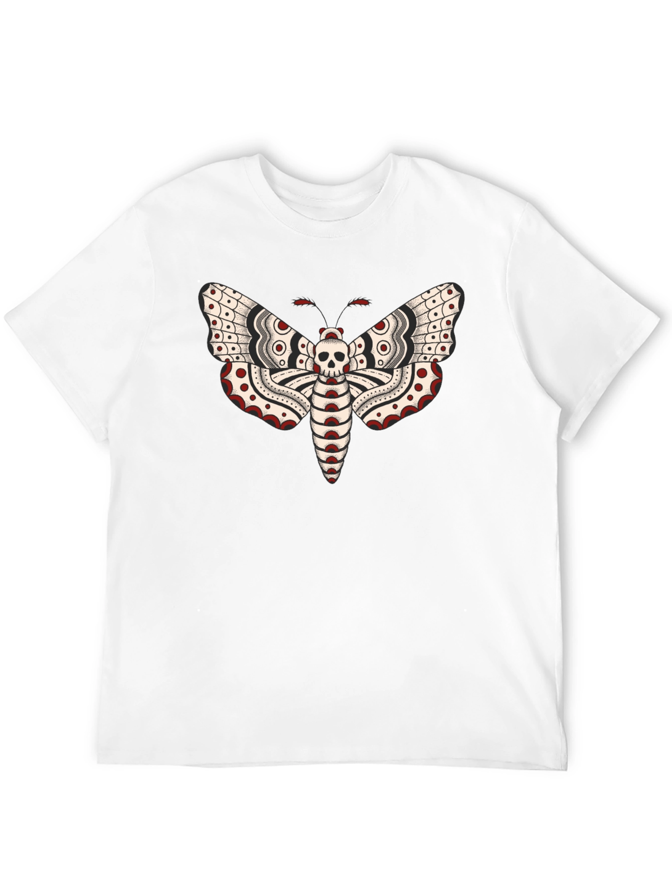 Black Moth Skull Graphic Tee - Black T-Shirt view 12