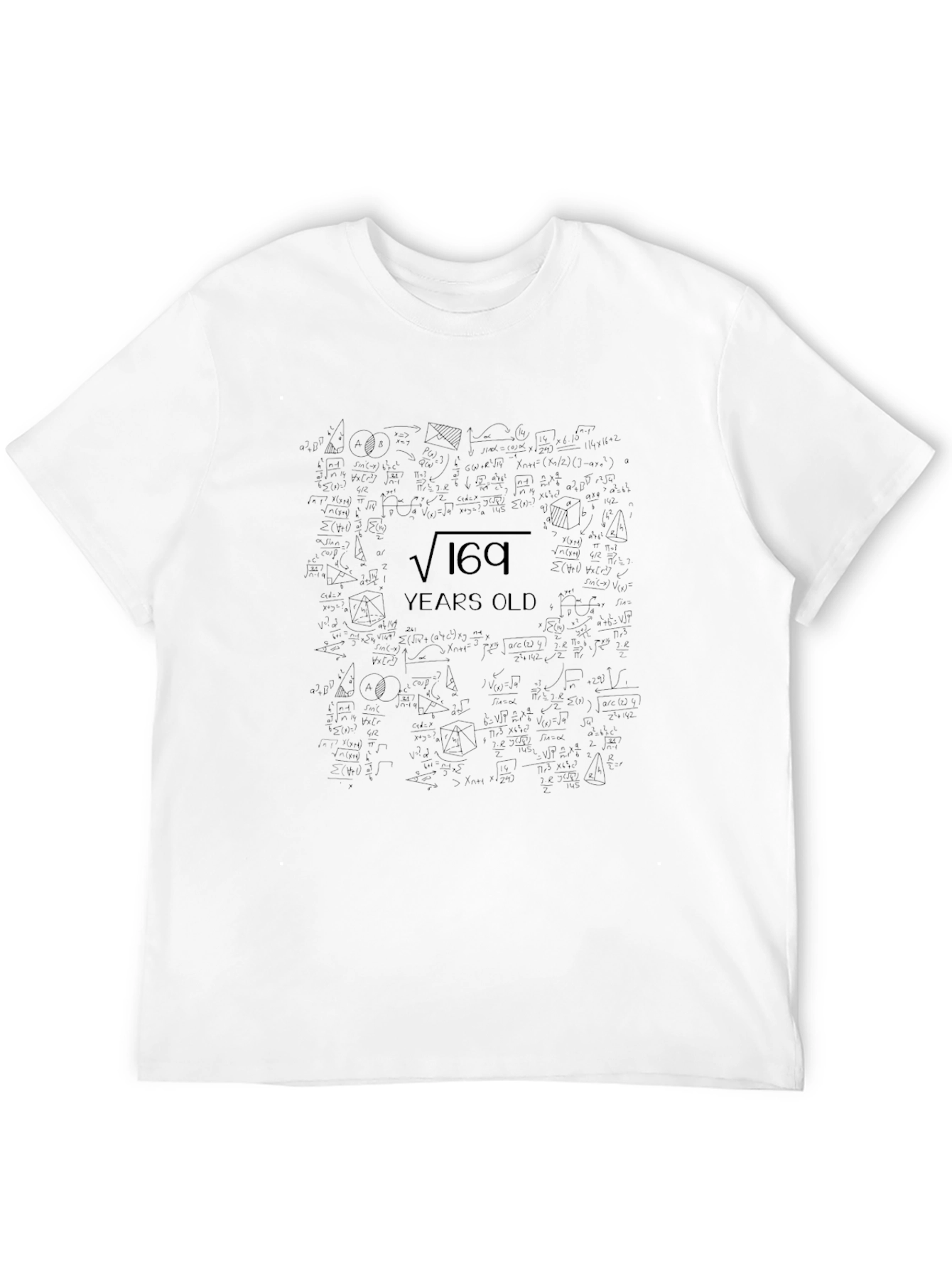 Black Funny Math Birthday T-Shirt - Square Root of 169 = 13 Years Old view 12