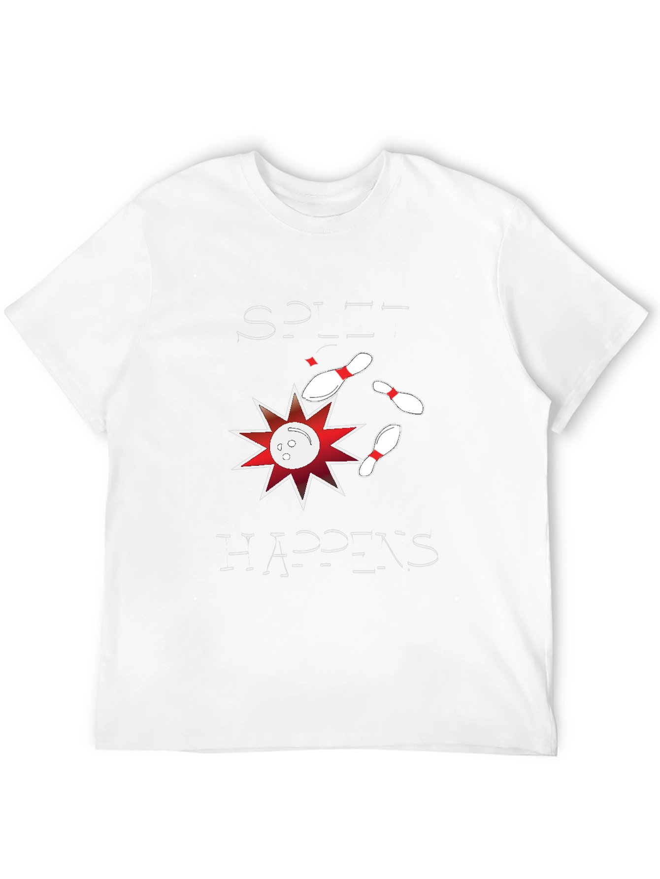 Black Split Happens Graphic Tee - Bowling Design view 12