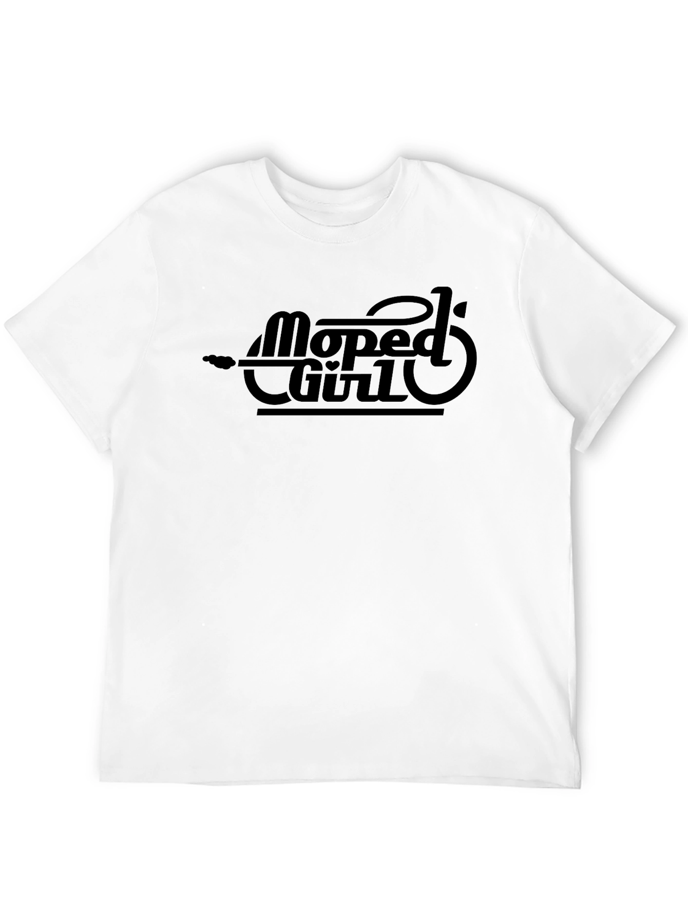 Black Moped Girl Graphic Tee - Sleek Black Cotton T-Shirt view 12