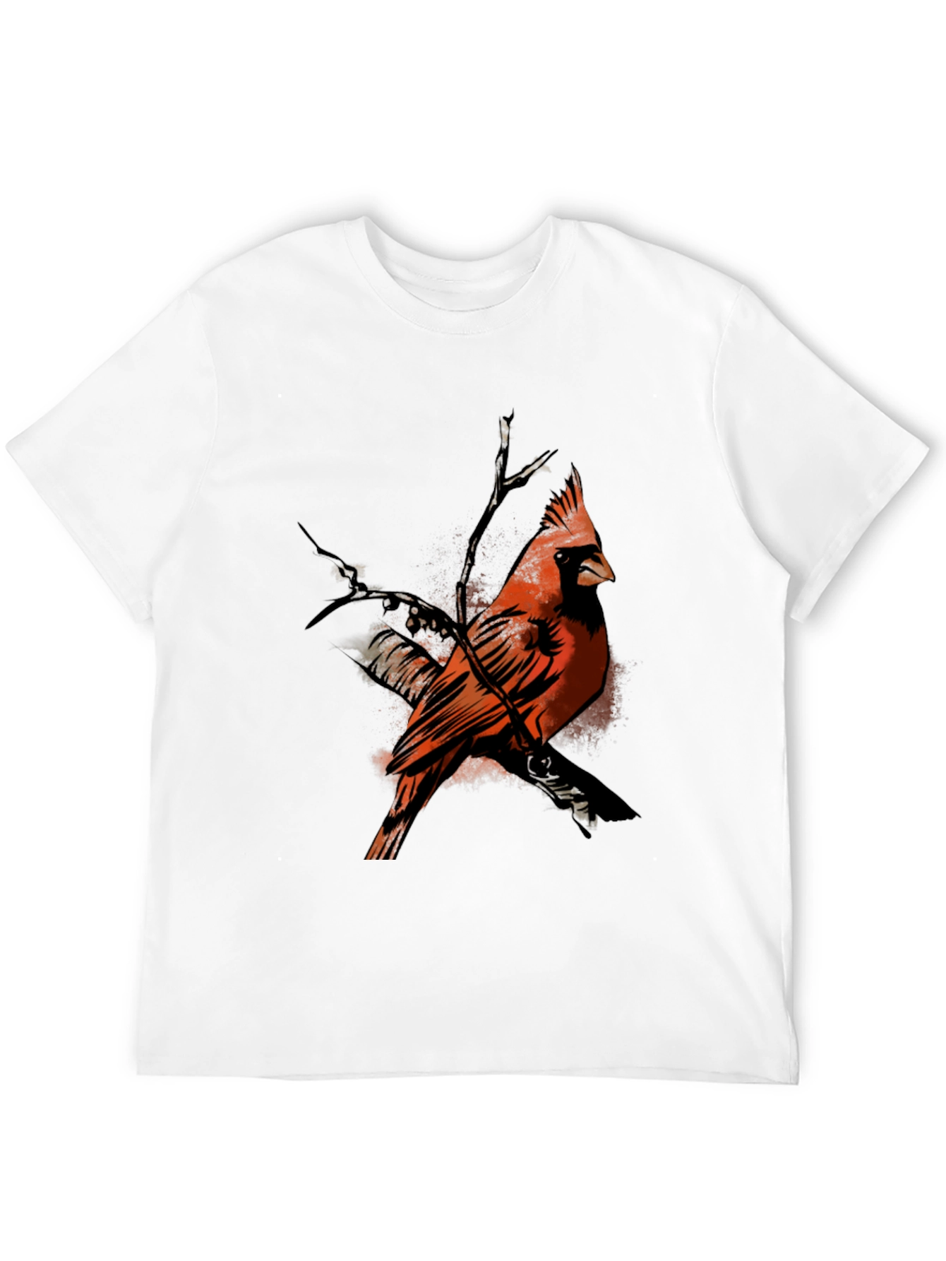 Black Cardinal Bird Graphic Black T-Shirt view 12