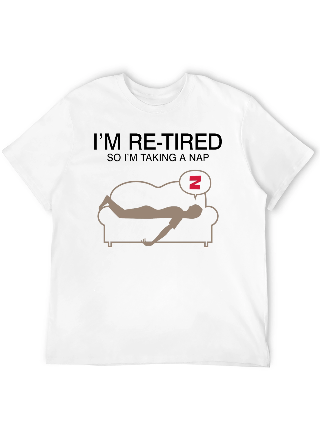 Black Funny Re-Tired Nap T-Shirt view 12