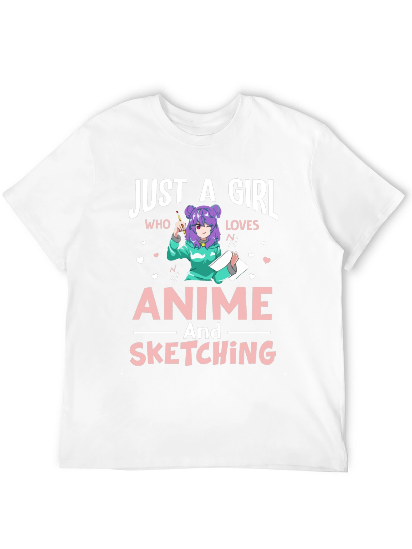 Black Anime & Sketching Girl's T-Shirt view 12