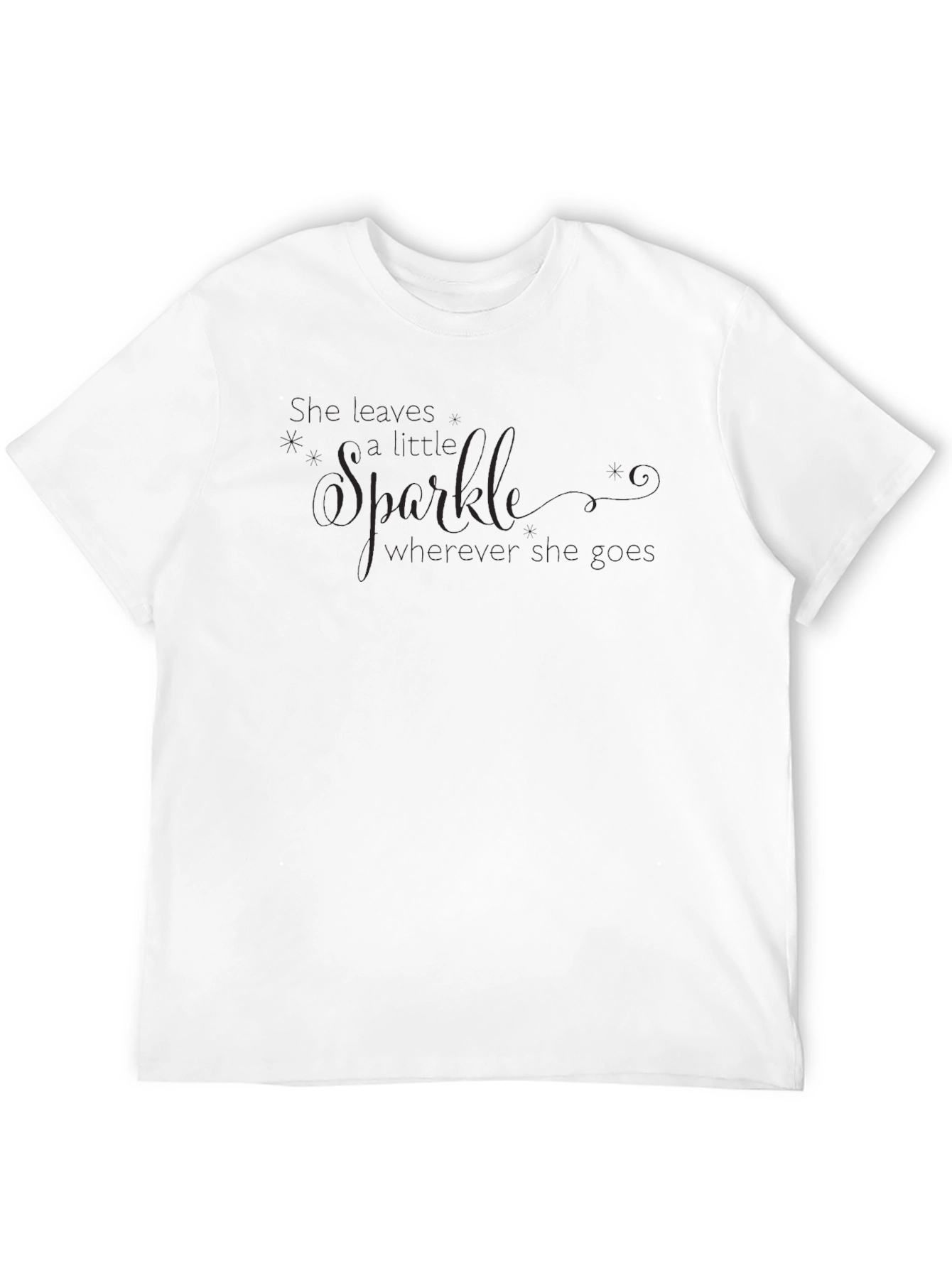 Black Sparkle Graphic Tee - Soft Cotton Casual T-Shirt view 12