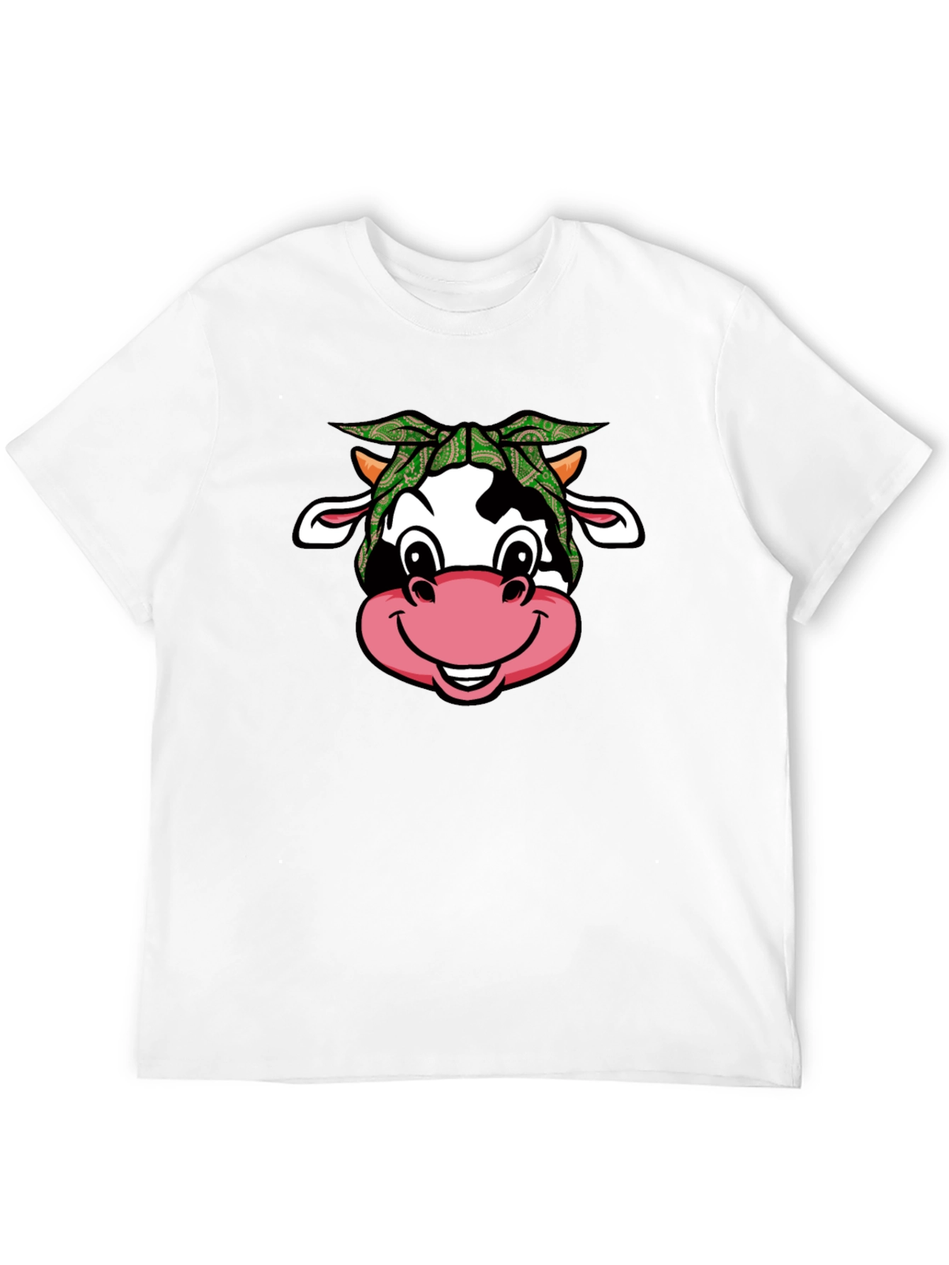 Black Cow Bandana T-Shirt - Cute Animal Graphic Tee view 12