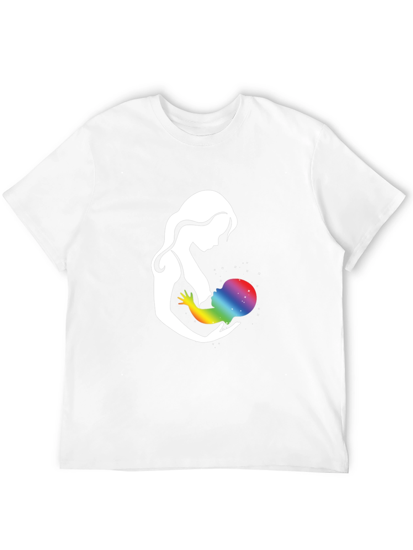 Black Mother & Child Rainbow Galaxy Graphic T-Shirt view 12