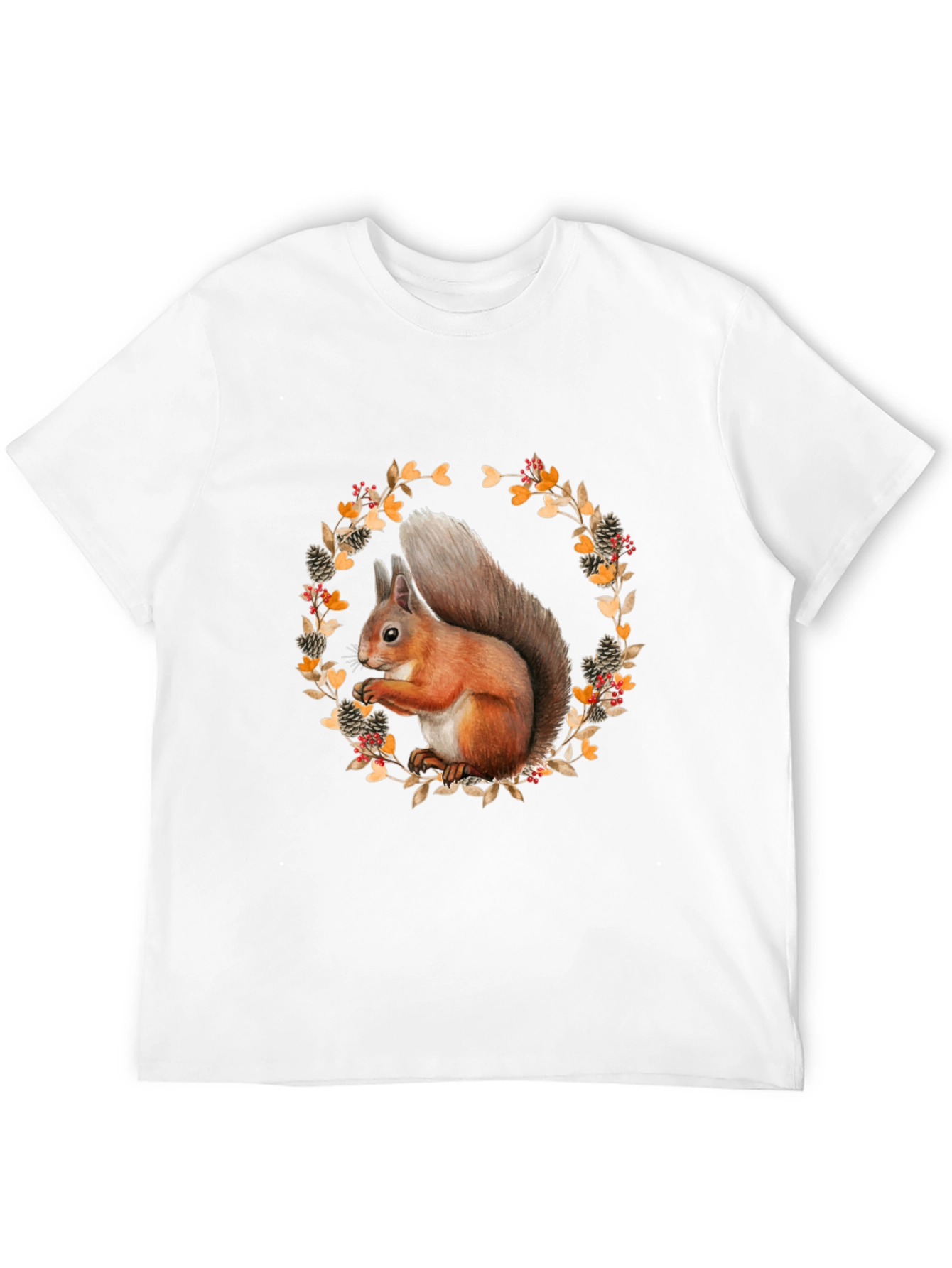 Black Squirrel Wreath Graphic T-Shirt - Unisex Style view 12