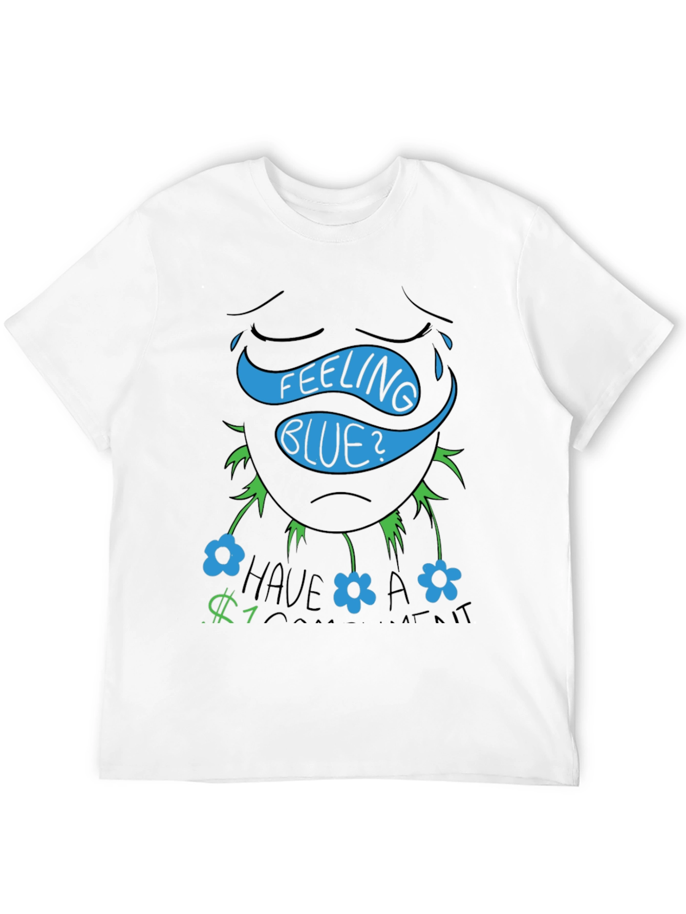 Black Feeling Blue? Funny Graphic T-Shirt view 12