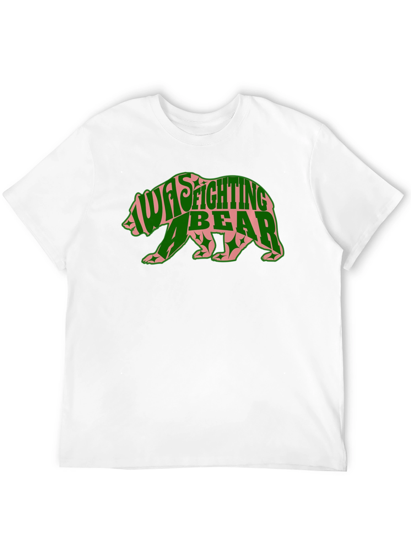 Black I Was Fighting a Bear Graphic Tee - Novelty Animal T-Shirt view 12