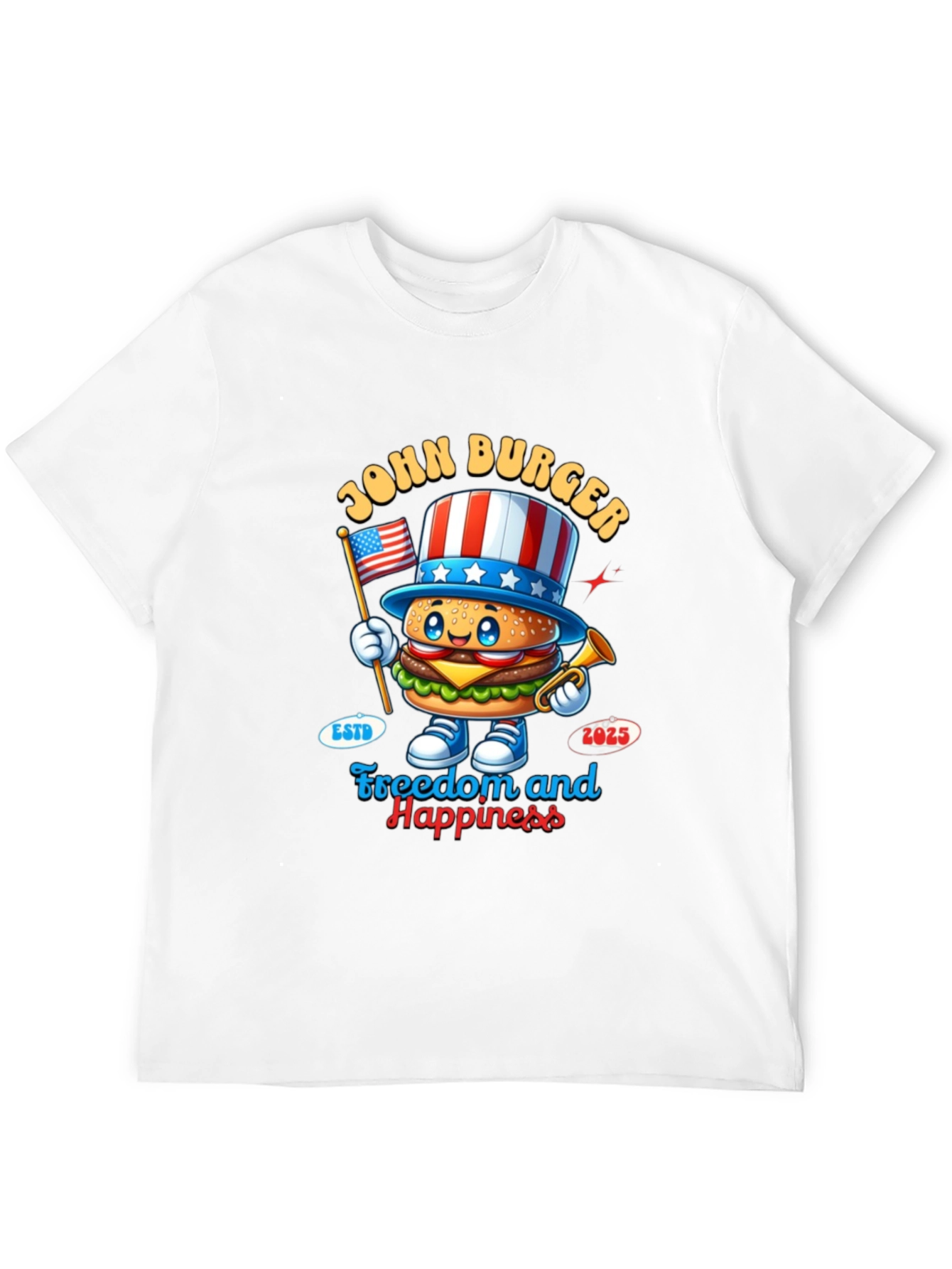 Black John Burger Graphic Tee - Freedom & Happiness view 12