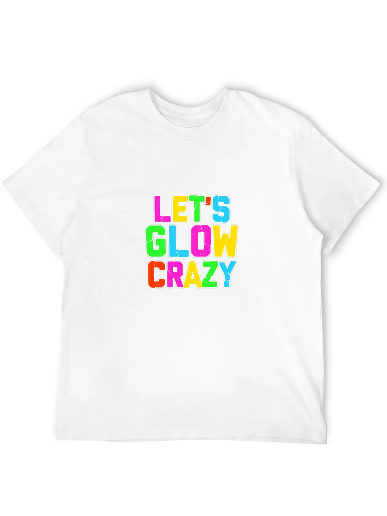 Black Let's Glow Crazy Black Graphic T-Shirt view 12
