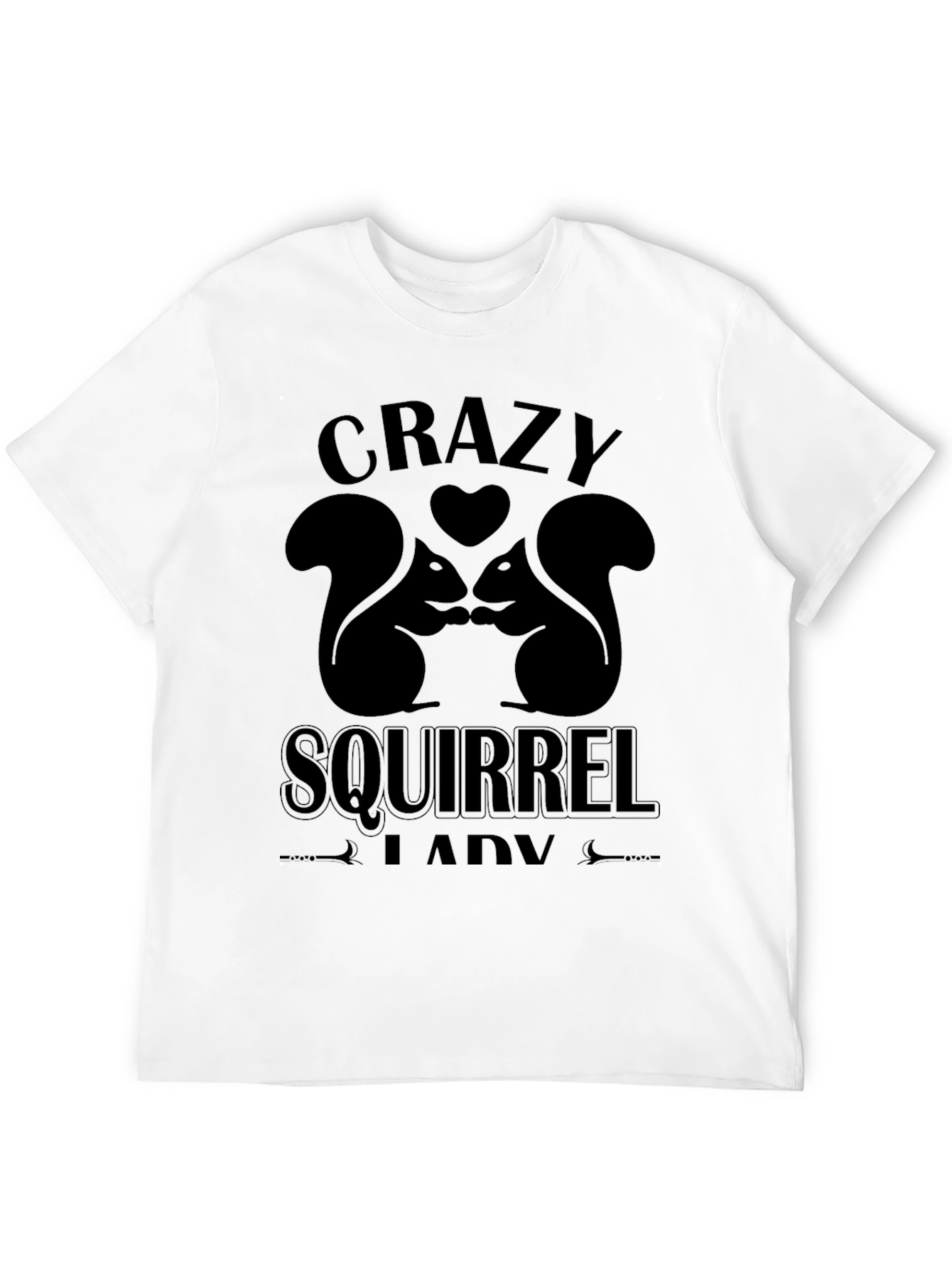 Black Crazy Squirrel Lady Graphic Tee view 12