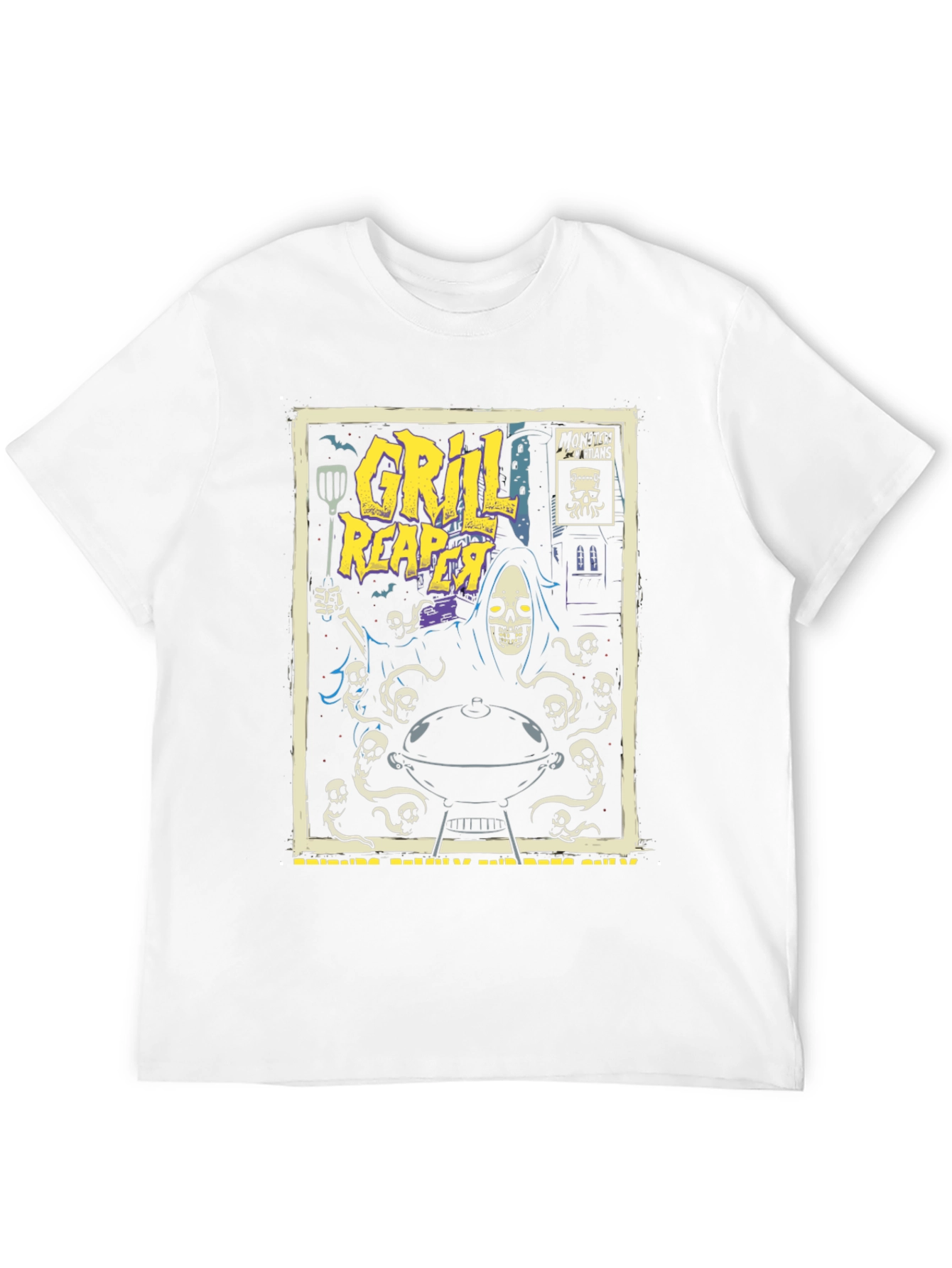 Black Grill Reaper Graphic T-Shirt view 12