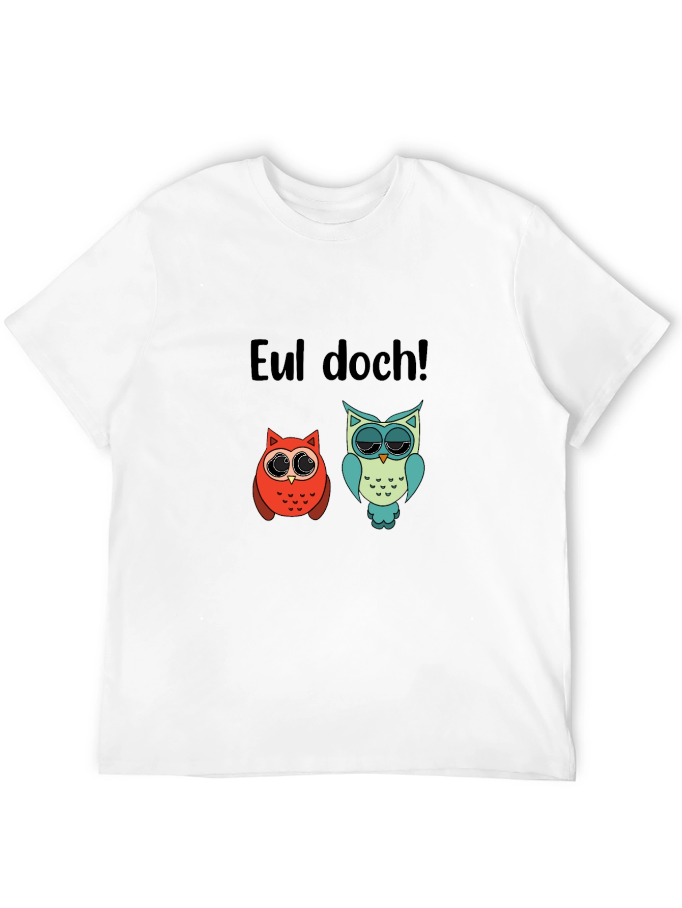 Black Eul doch! Funny Owl Graphic T-Shirt view 12