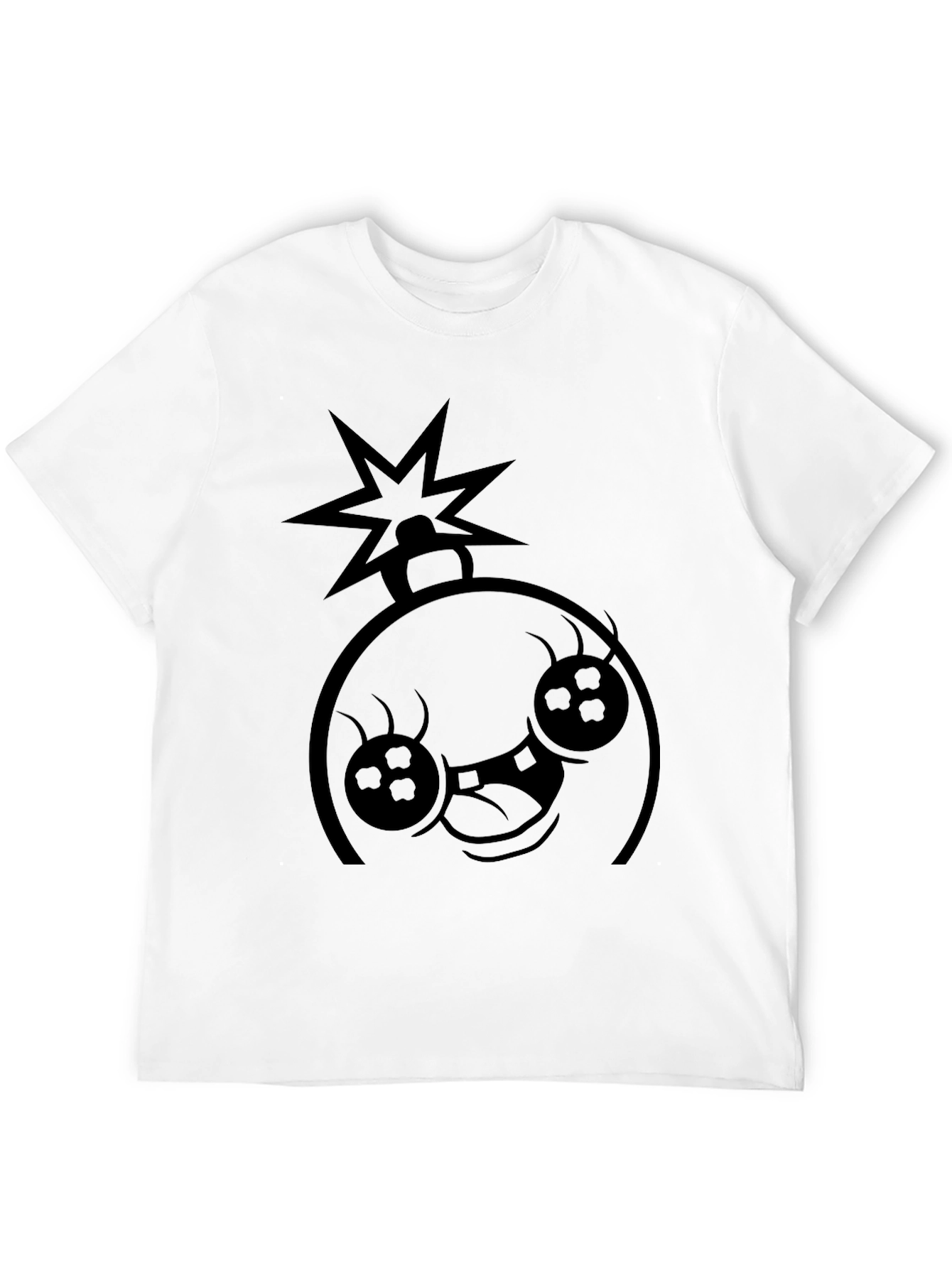 Black Bomb Face Graphic Tee - Black Cotton Casual T-Shirt view 12