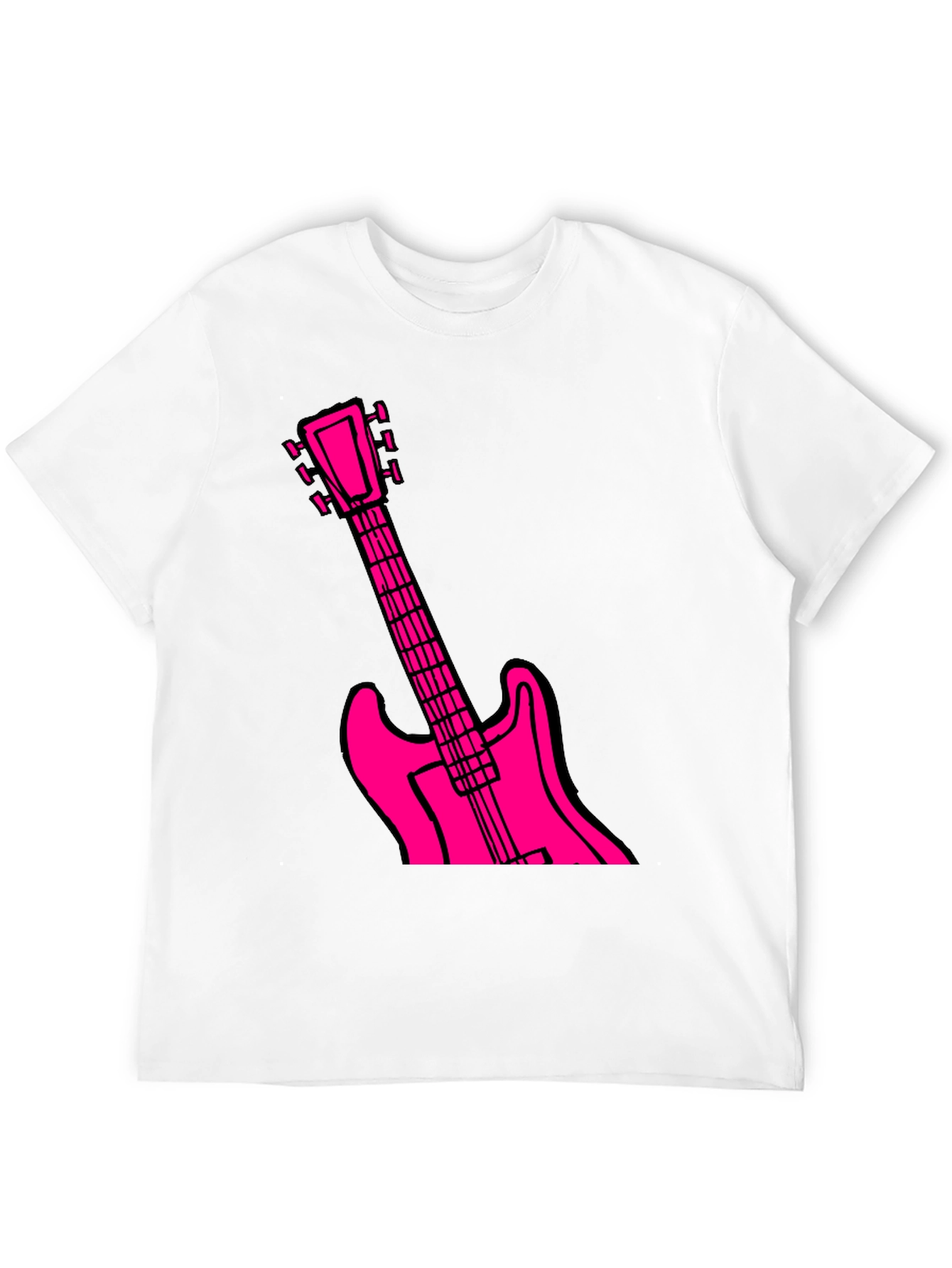 Black Black T-Shirt with Pink Guitar Graphic view 12