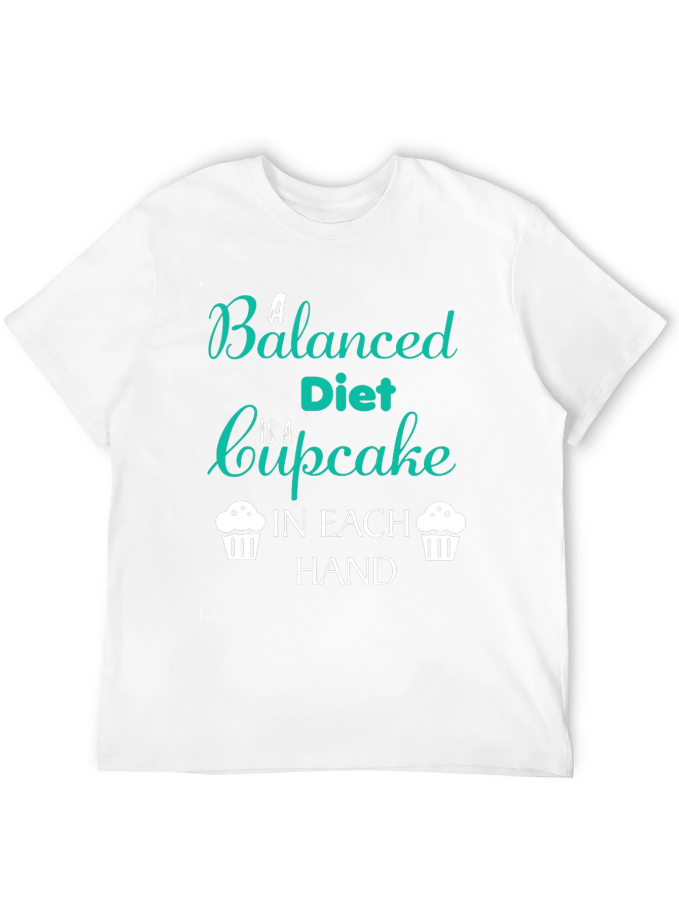 Black Funny Balanced Diet Cupcake T-Shirt view 12