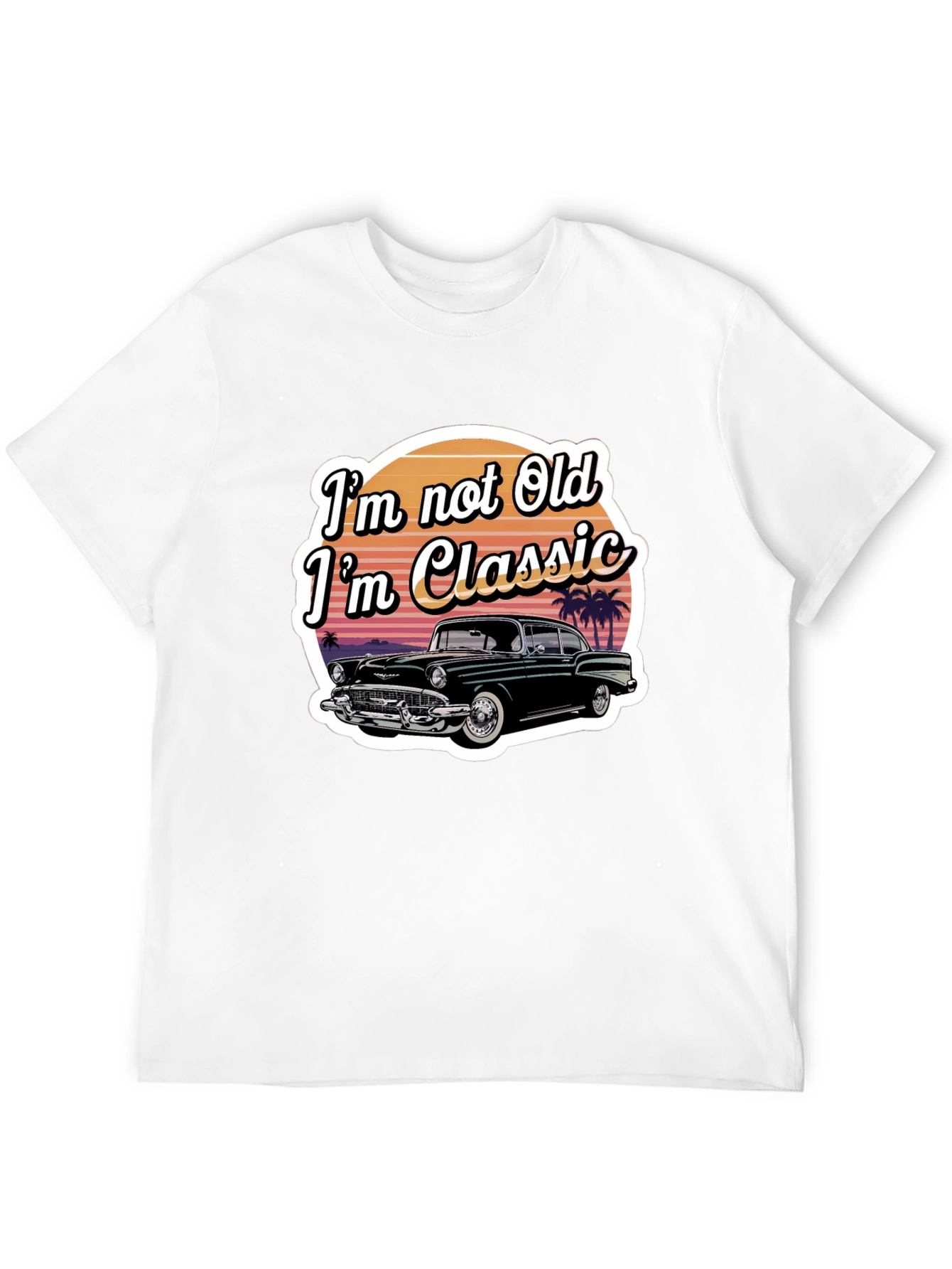Black Classic Car T-Shirt - "I'm Not Old, I'm Classic" view 12