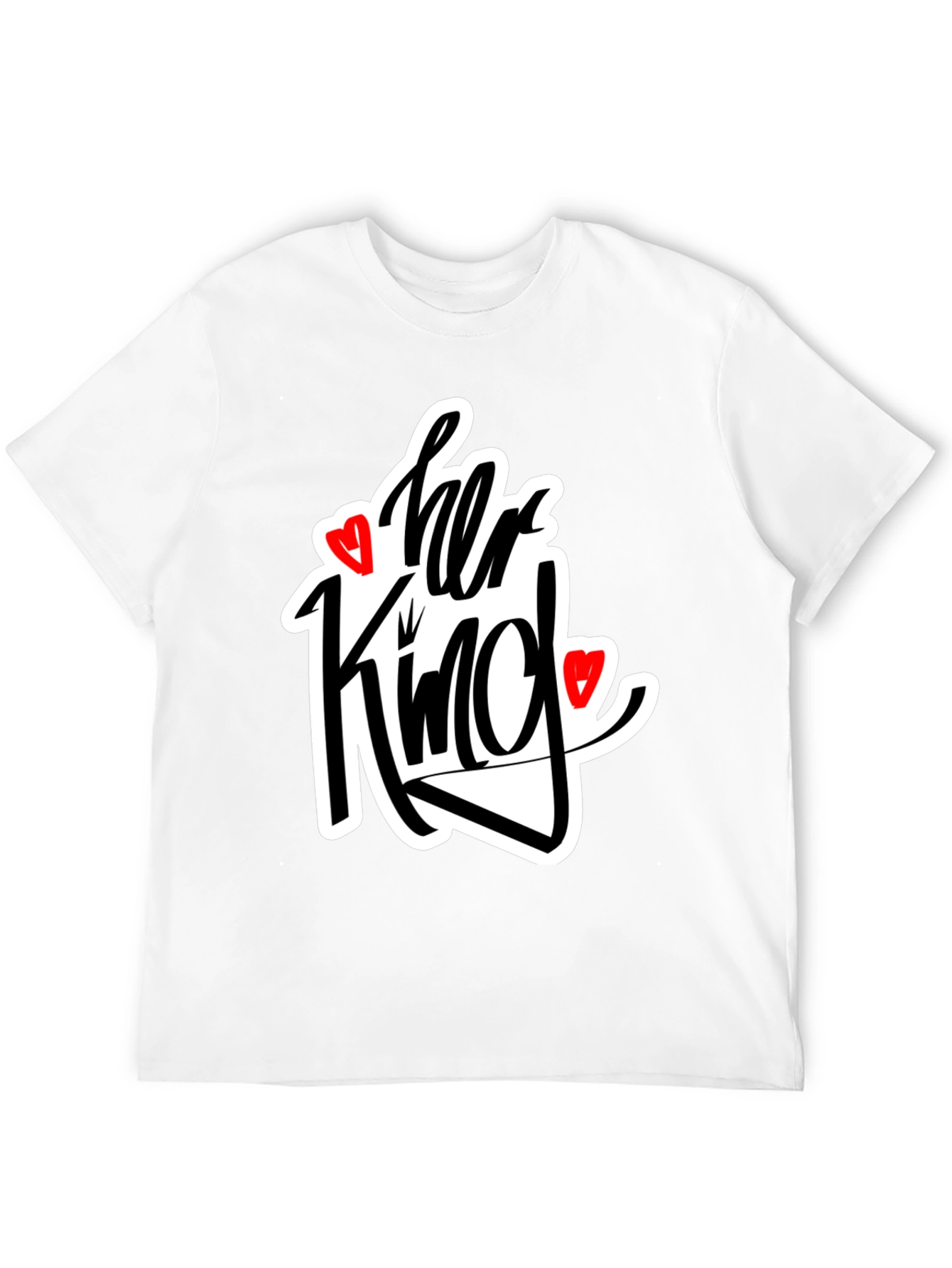 Black Her King Matching Graphic Tee Shirt view 12