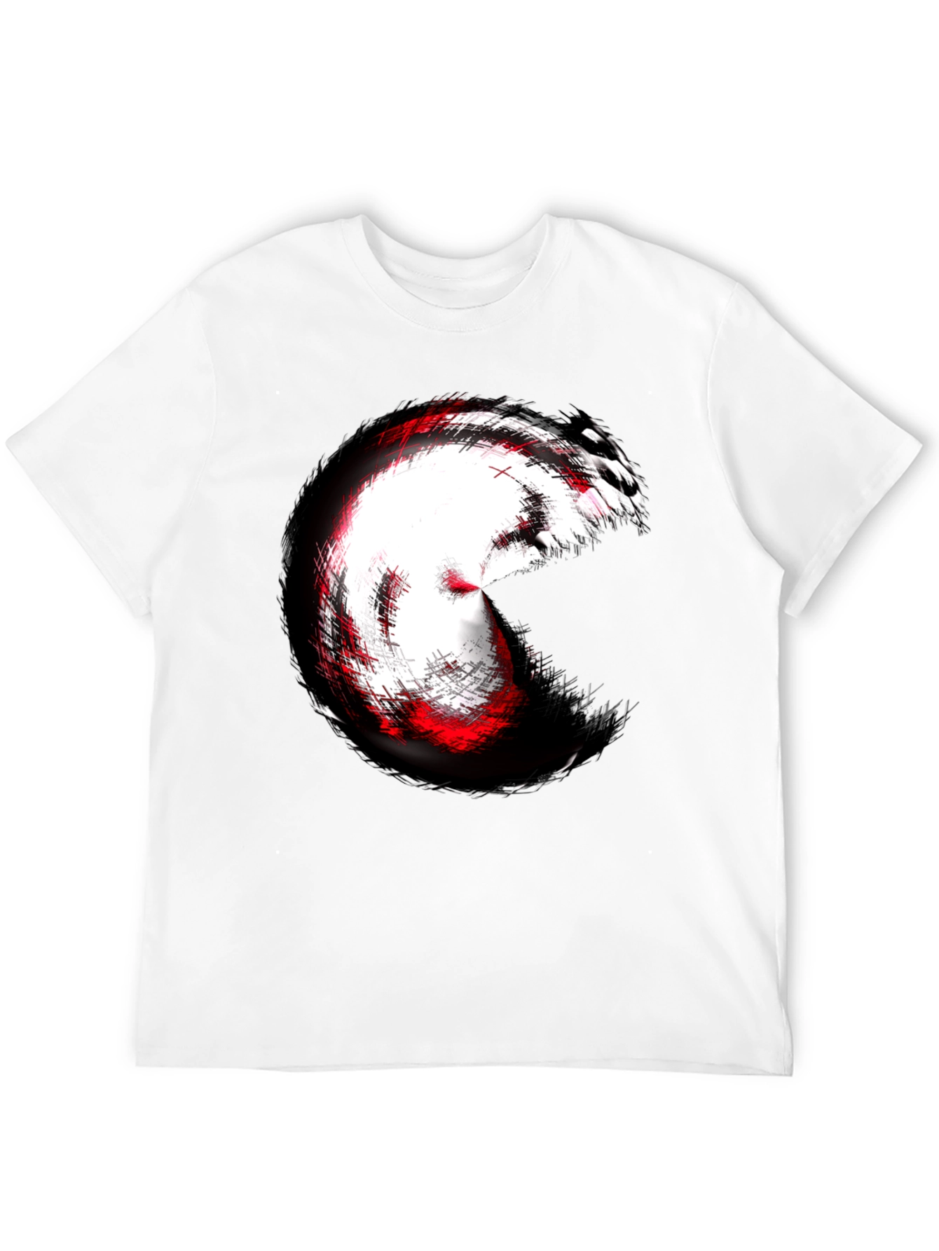 Black Abstract Circle Graphic Tee - Black Cotton Blend view 12