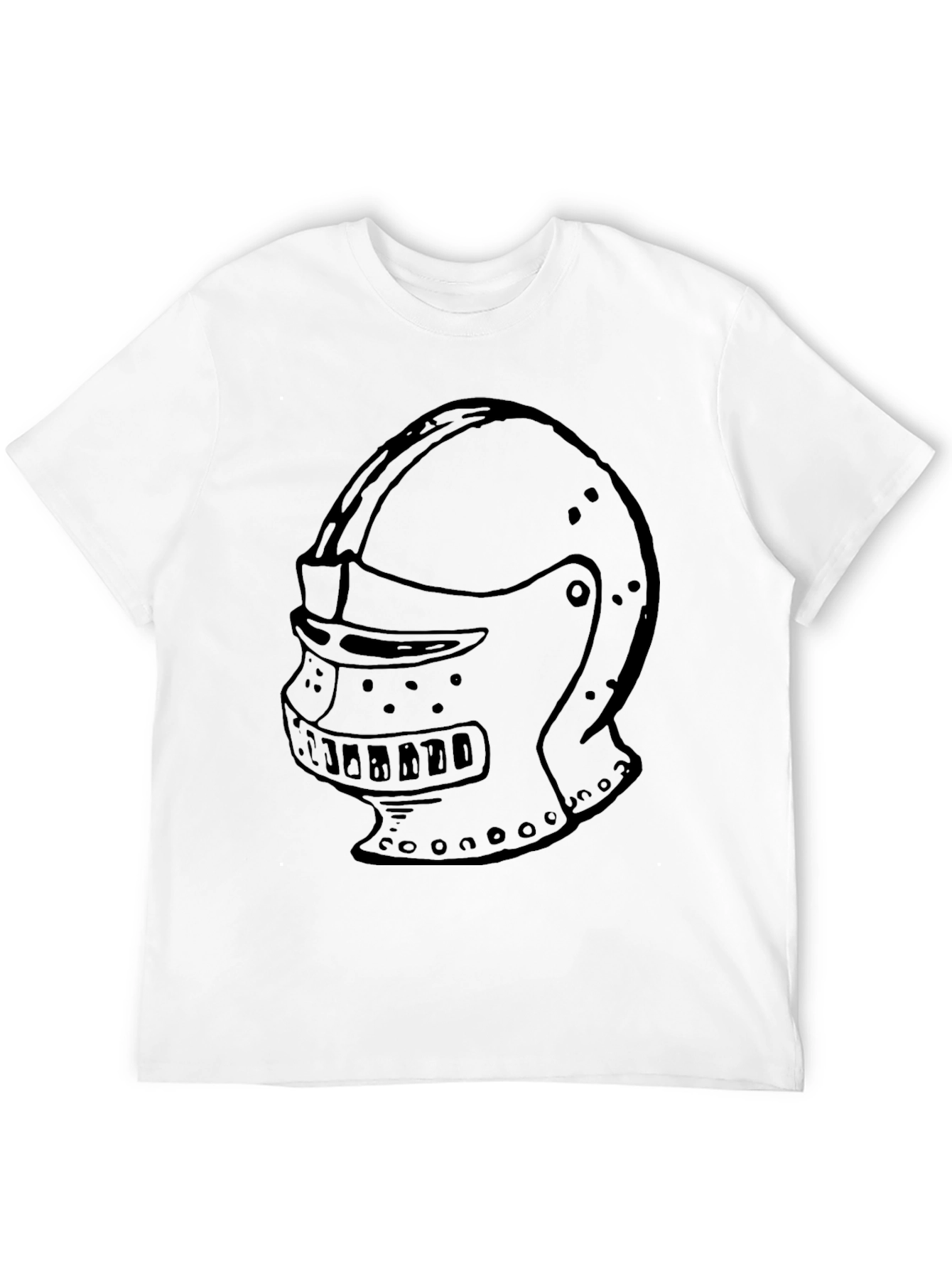 Black Knight Helmet Graphic Tee - Black Cotton Shirt view 12