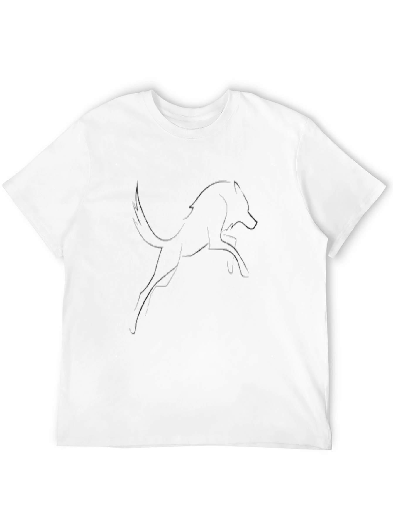 Black Abstract Wolf Graphic Tee - Men's Black T-Shirt view 12