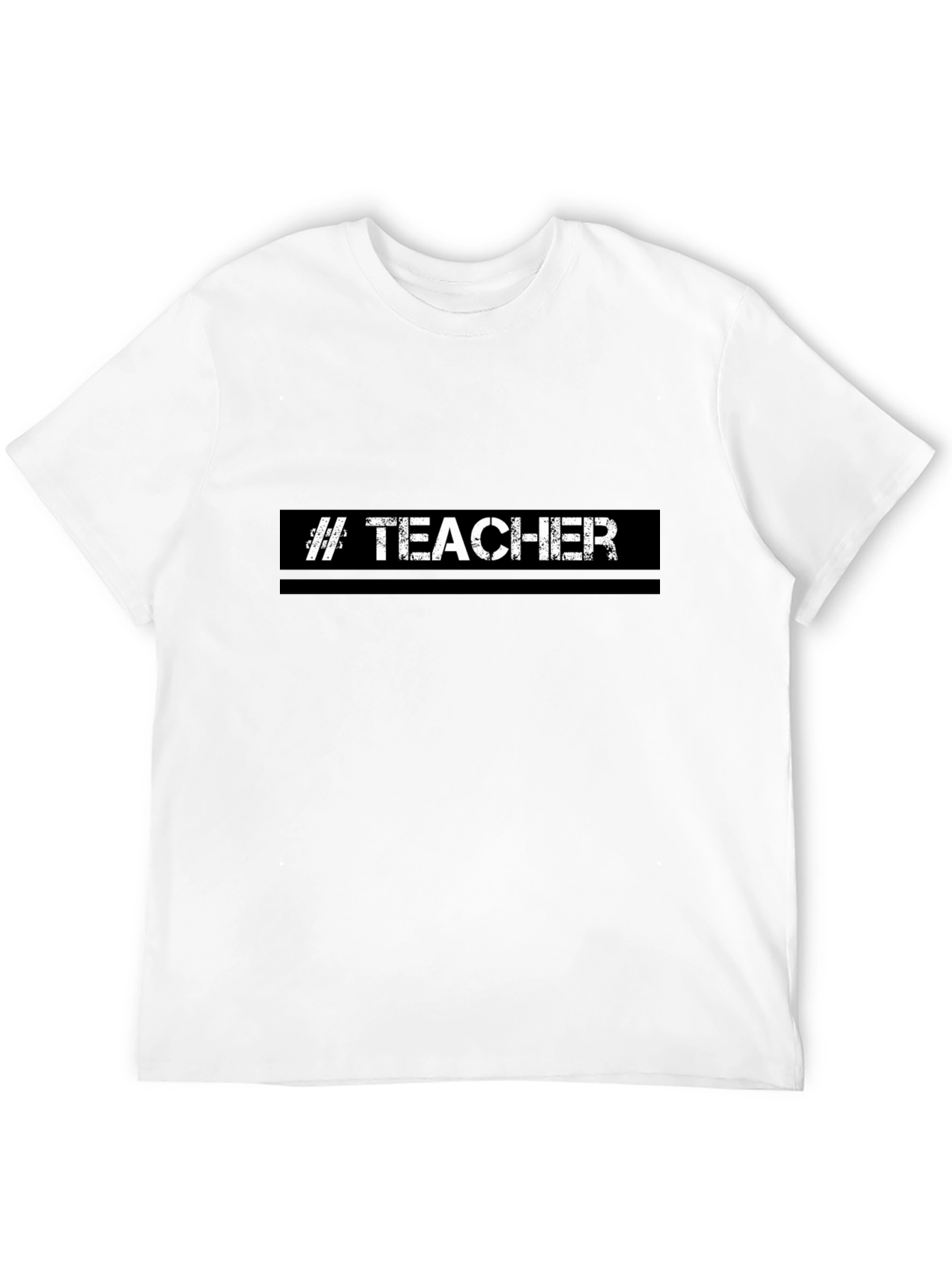 Black Teacher T-Shirt - Black Cotton Blend Tee view 12