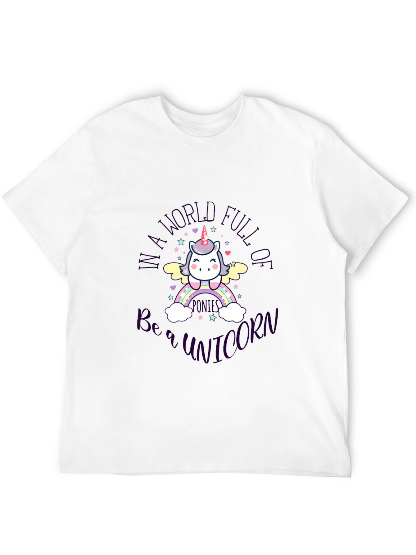 Black Cute Unicorn T-Shirt - Be a Unicorn in a World Full view 12