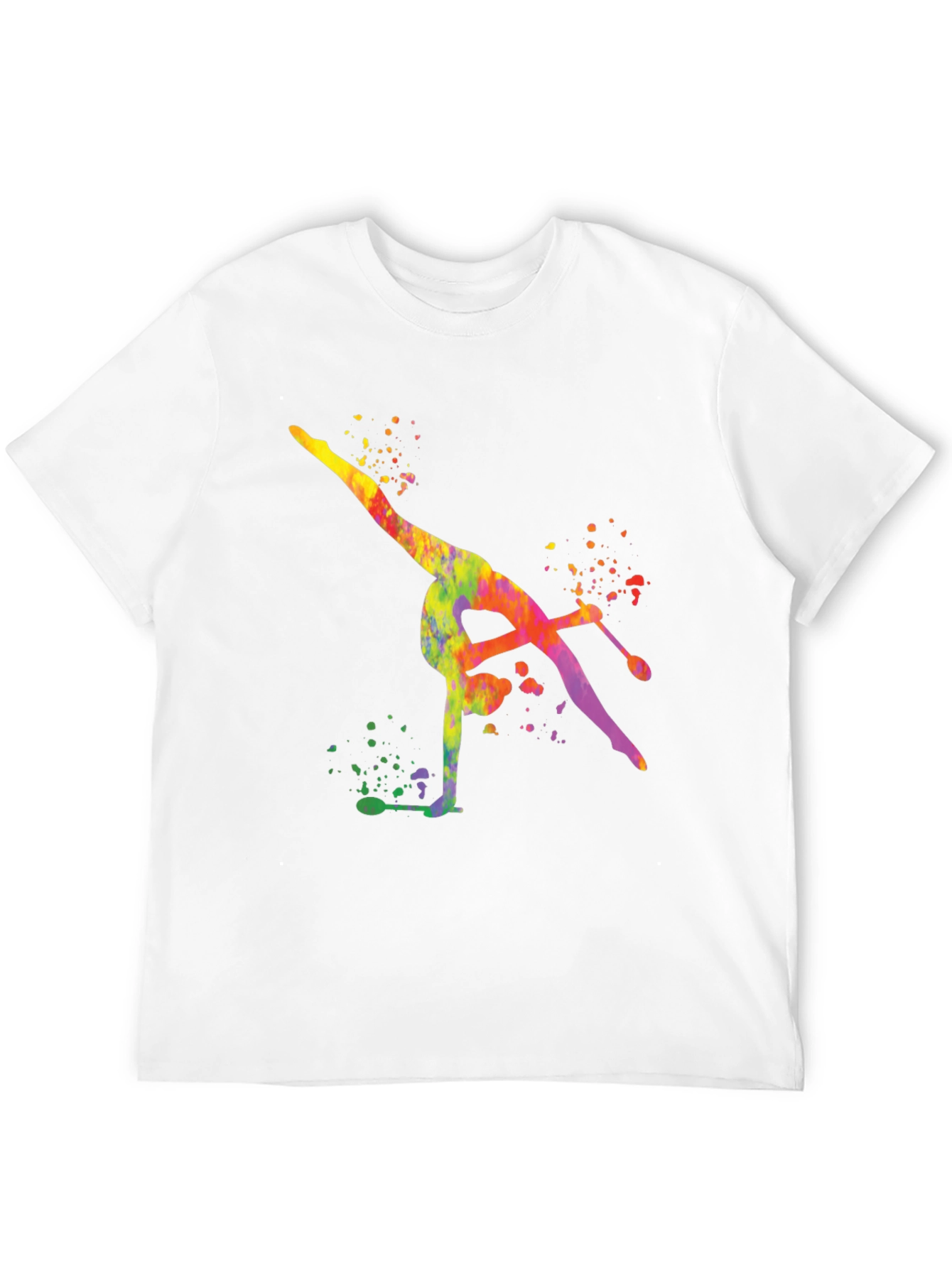 Black Watercolor Gymnastics T-Shirt view 12