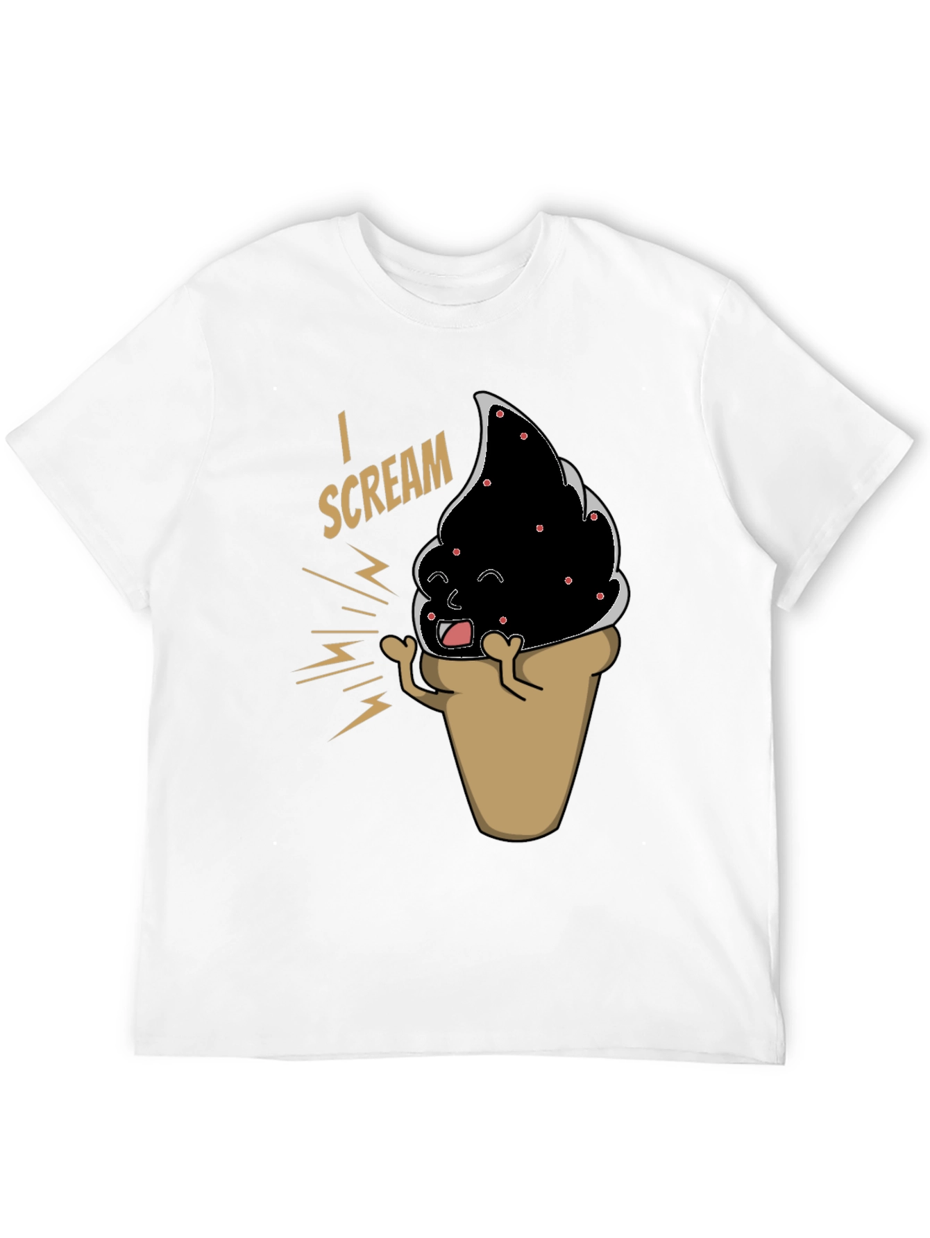 Black I Scream T-Shirt - Funny Ice Cream Cone Graphic Tee view 12