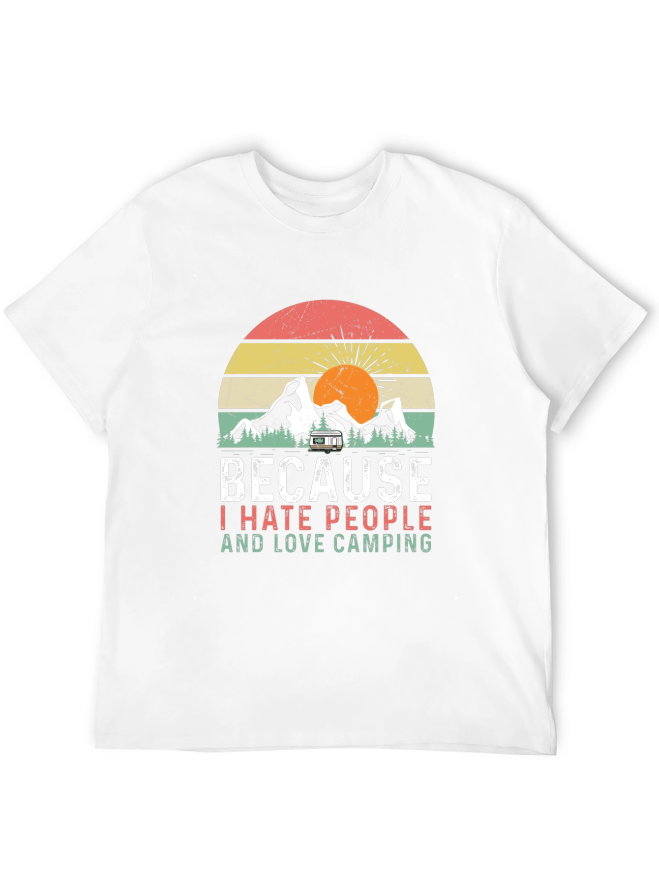 Black Because I Hate People & Love Camping T-Shirt view 12